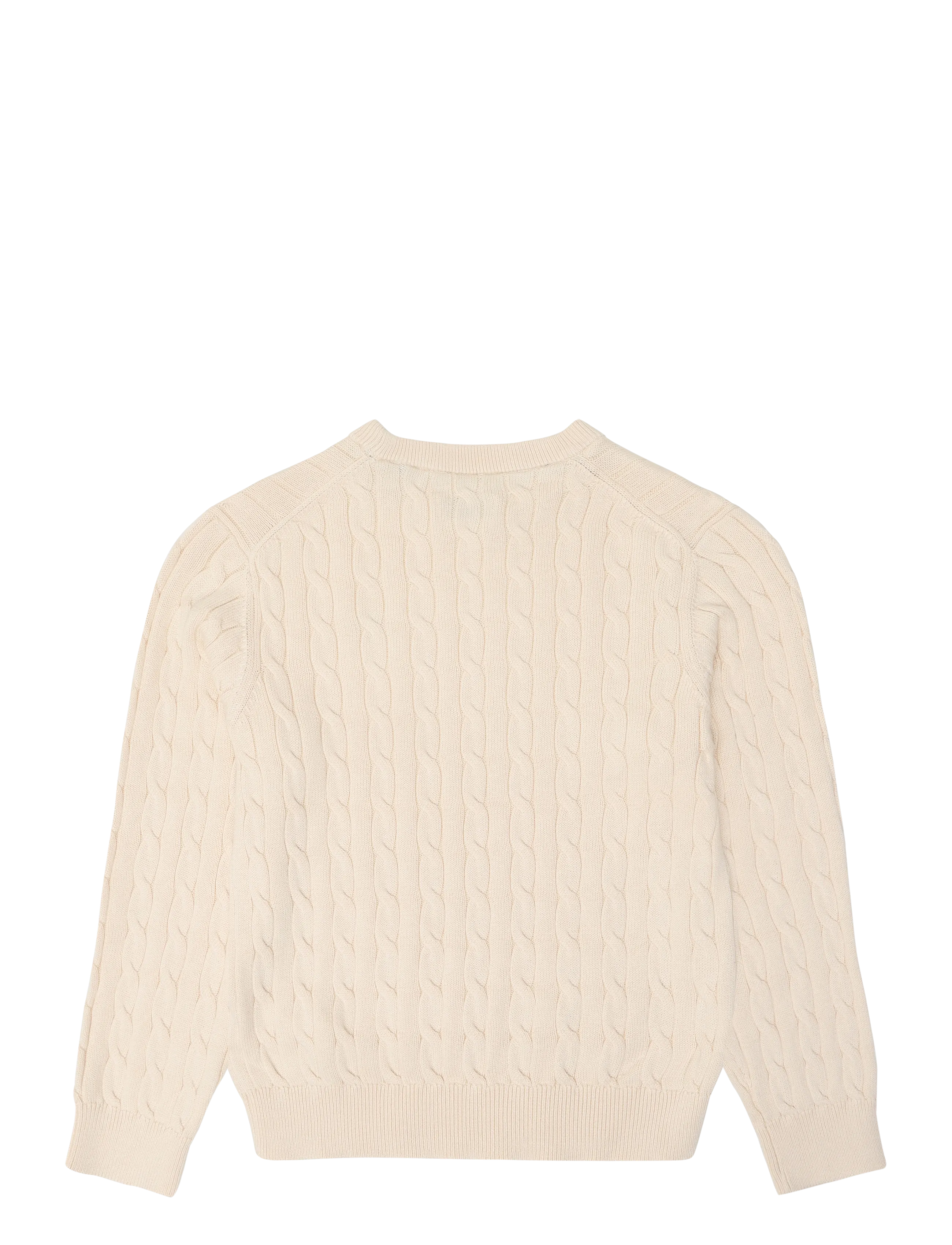 Gant Kids - Shield Cotton Cable Neck Sweater - jumpers - creamed white - 1