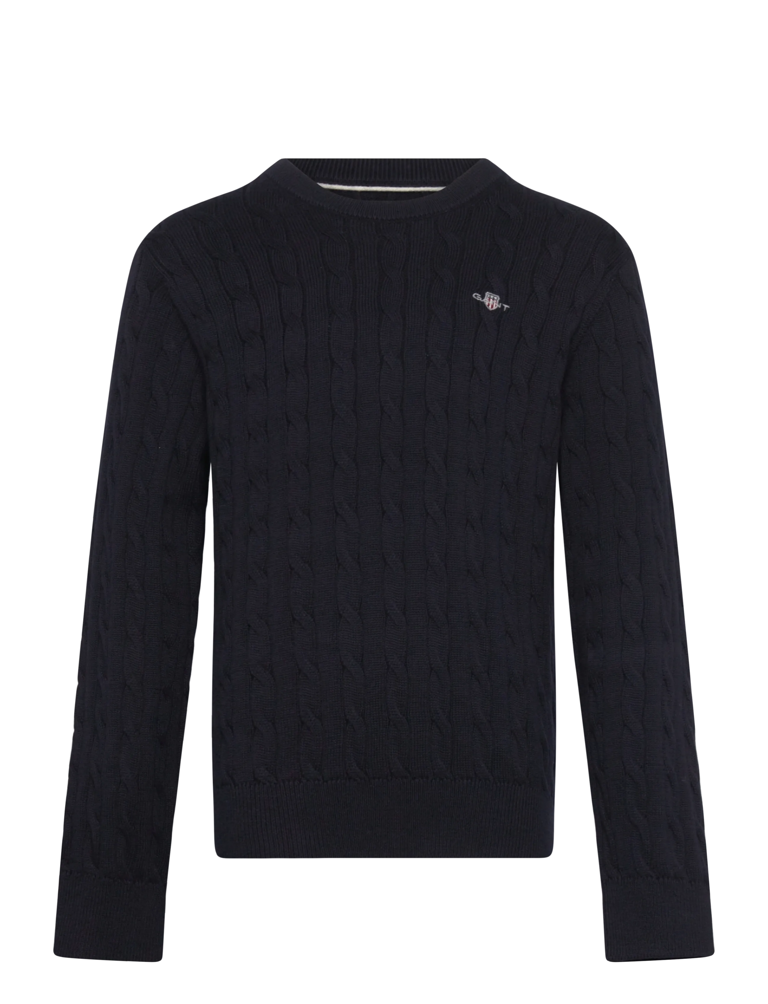 Gant Kids Shield Cotton Cable Neck Sweater - Teens 140-176 - EVENING BLUE / navy