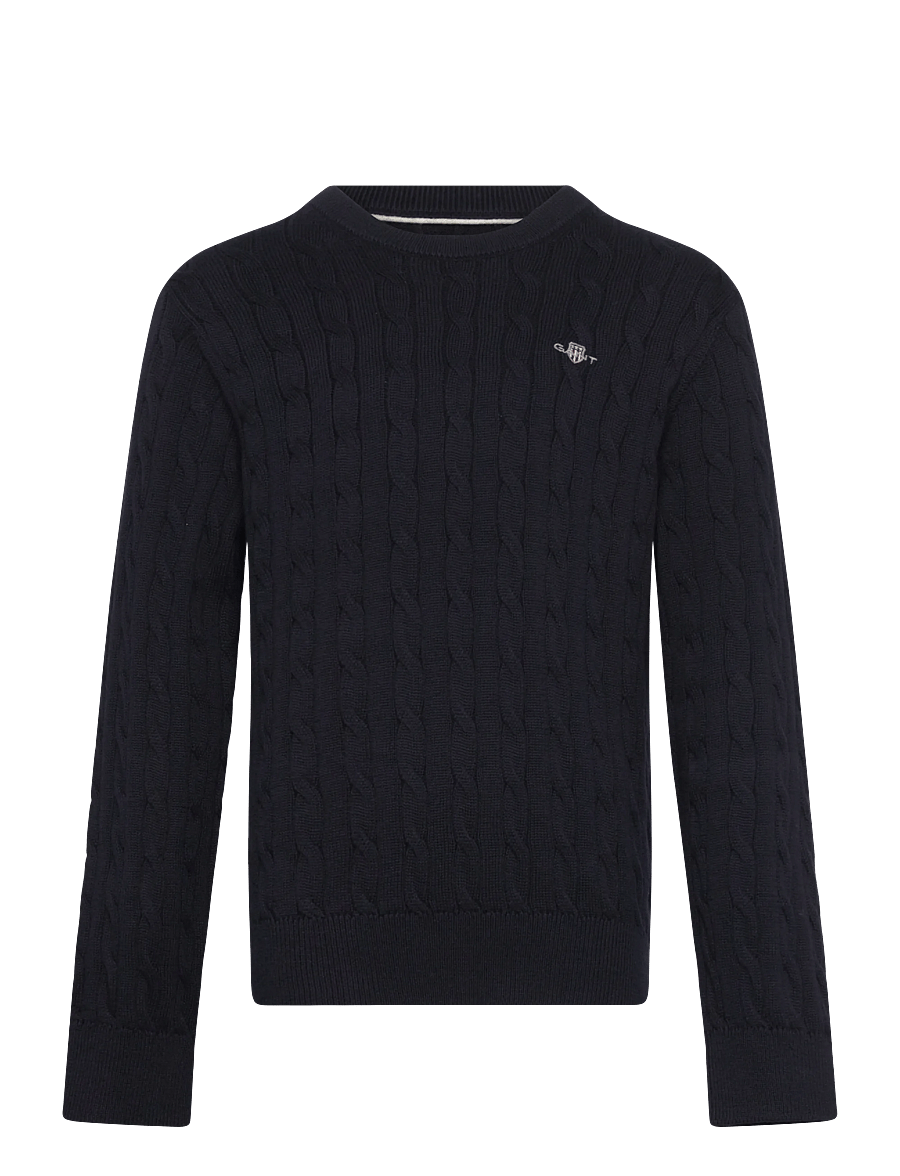 Gant Kids - Shield Cotton Cable Neck Sweater - pullover - evening blue - 0