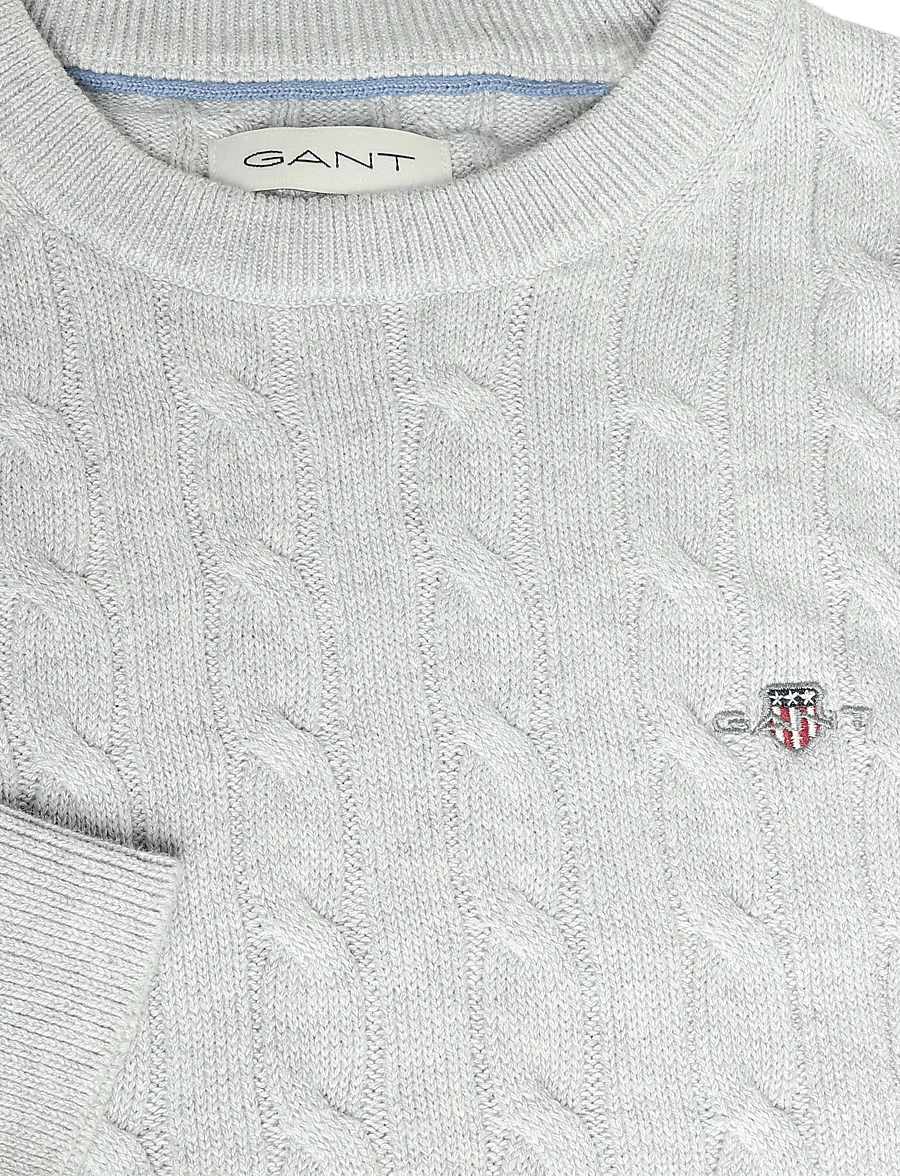 Gant Kids - Shield Cotton Cable Neck Sweater - pullover - grey melange - 2