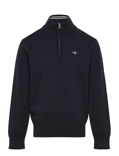 Gant Kids Shield Cotton Half Zip Sweater - Strickmode - EVENING BLUE / navy