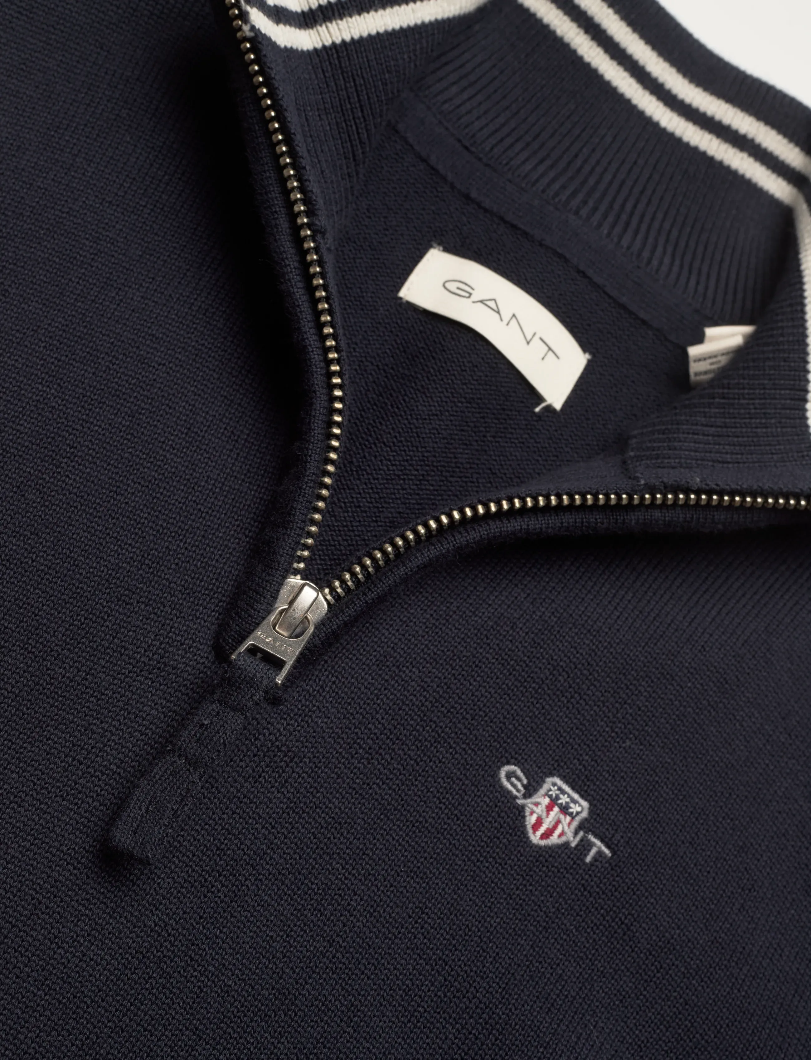 Gant Kids - Shield Cotton Half Zip Sweater - trøjer - evening blue - 2