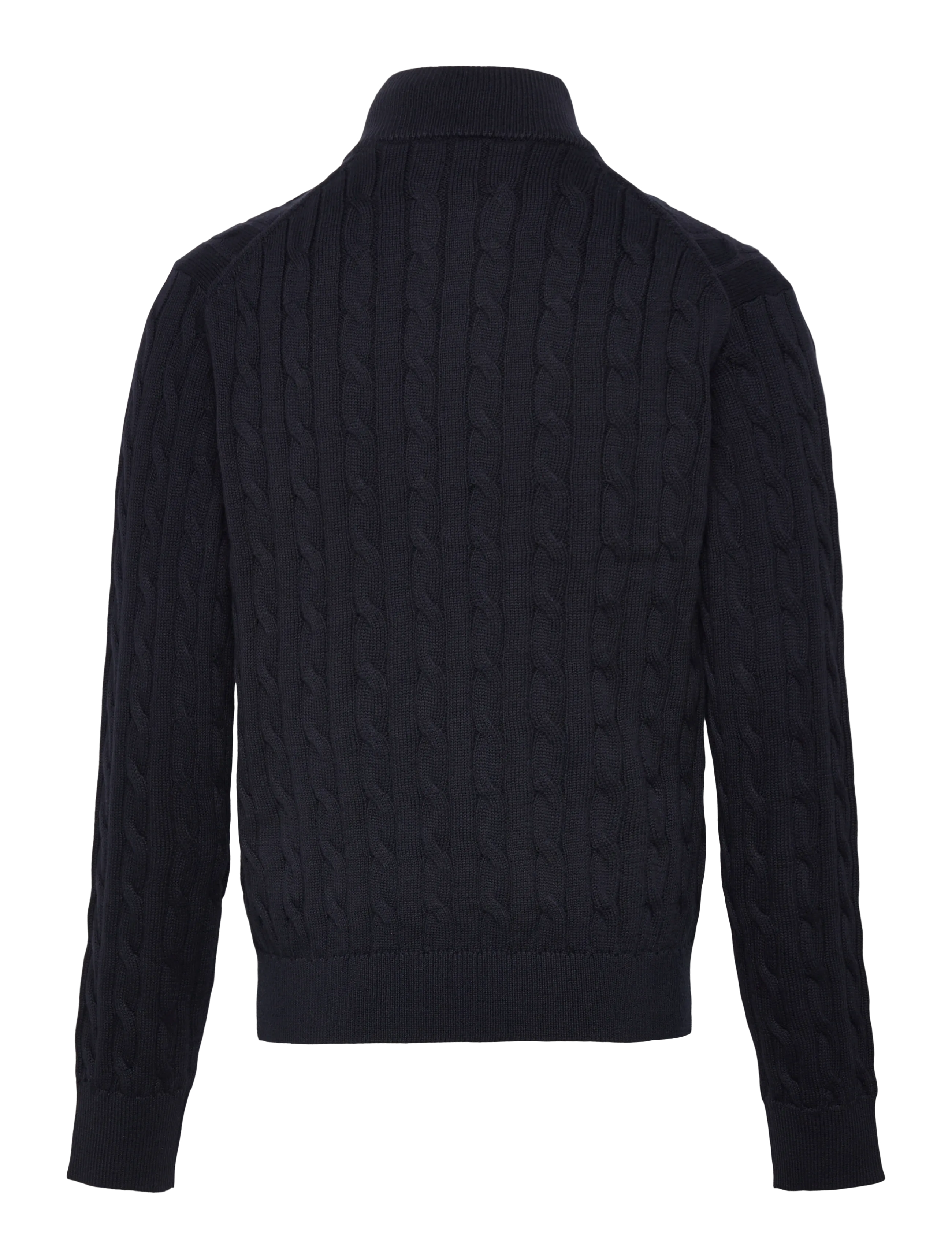 Gant Kids - Shield Cotton Cable Half Zip Sweater - stickade tröjor - evening blue - 1