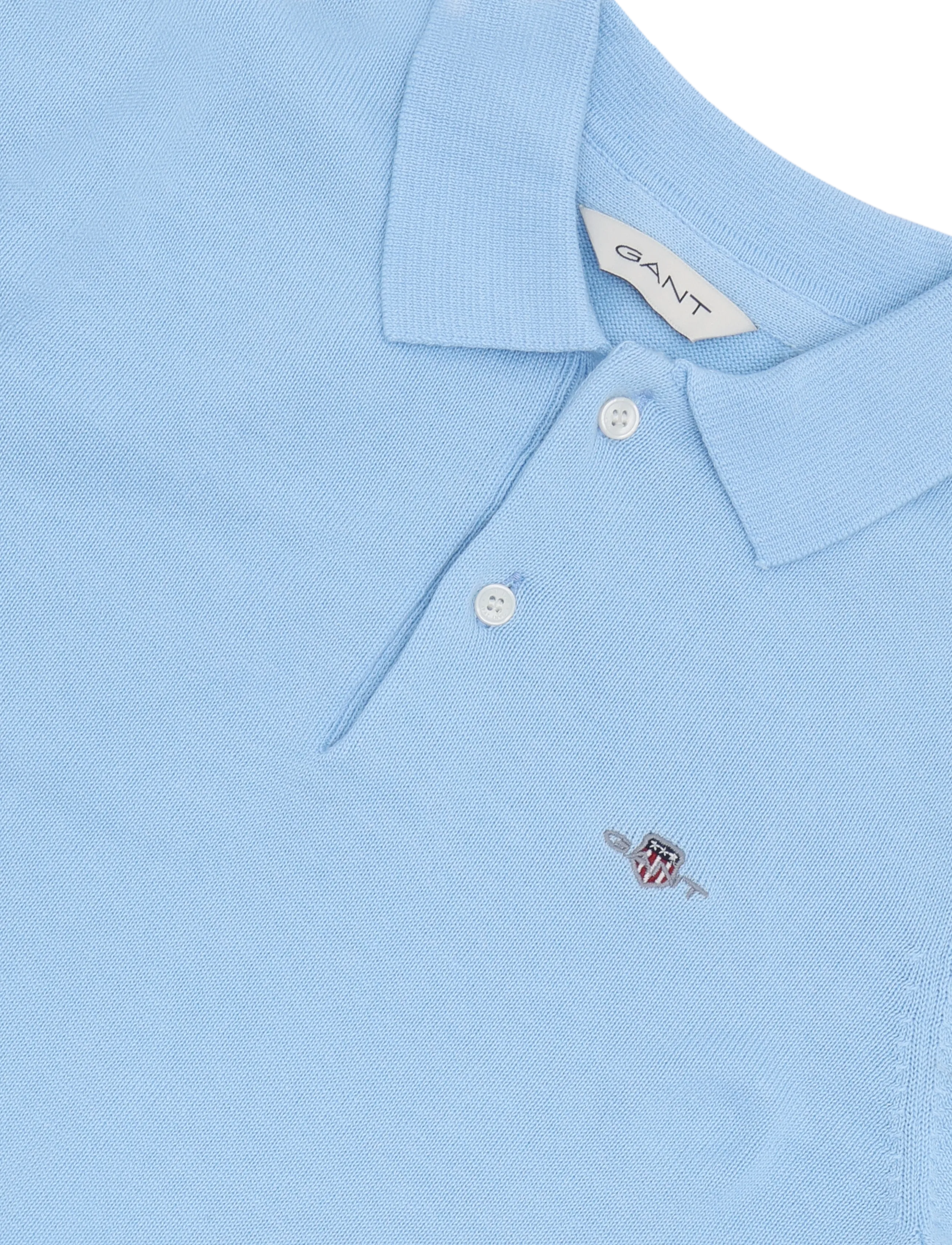 Gant Kids - Shield Knitted SS Polo - short-sleeved polos - sky blue - 2