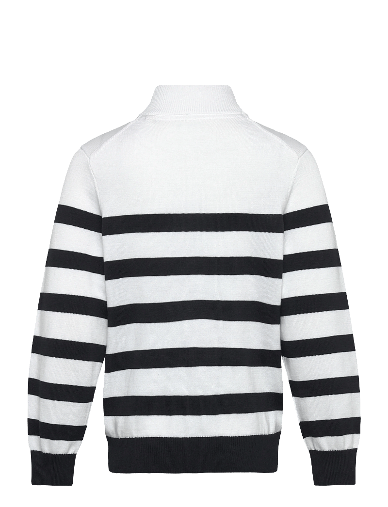 Gant Kids - Gant Knitted Breton Stripe Zip Funnel - džemprid - white - 1