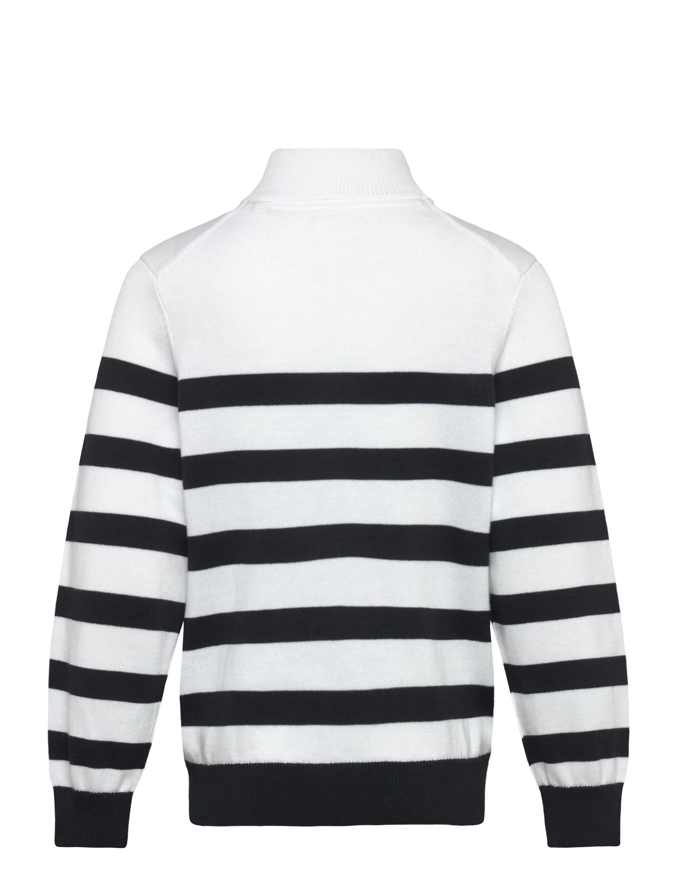 Gant Kids - Gant Knitted Breton Stripe Zip Funnel - trøjer - white - 1