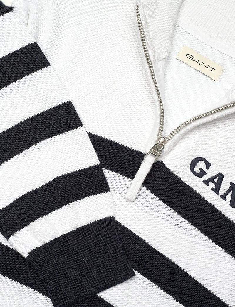Gant Kids - Gant Knitted Breton Stripe Zip Funnel - džemprid - white - 2