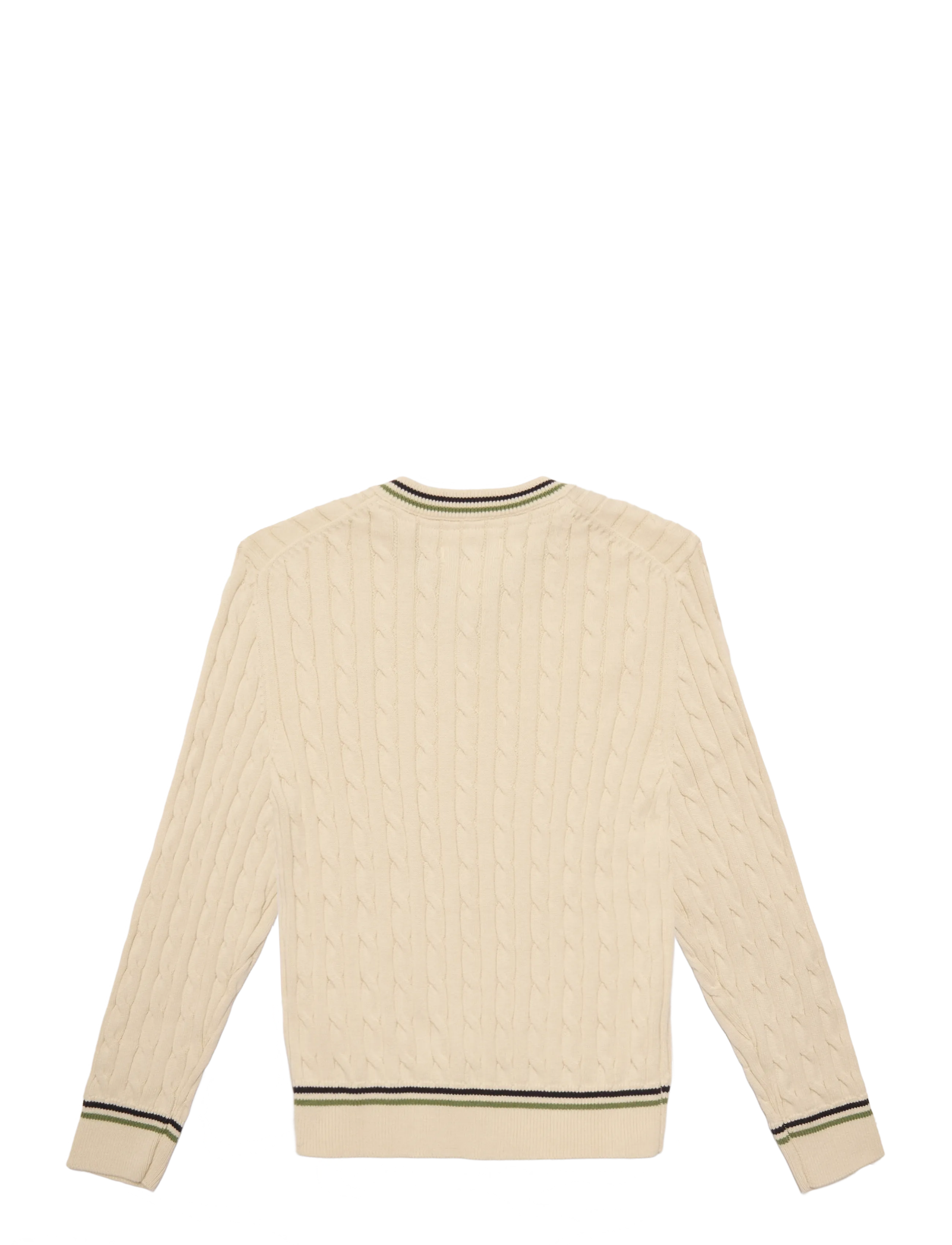 Gant Kids - Cable V Neck Cricket Sweater - creamed white - 1