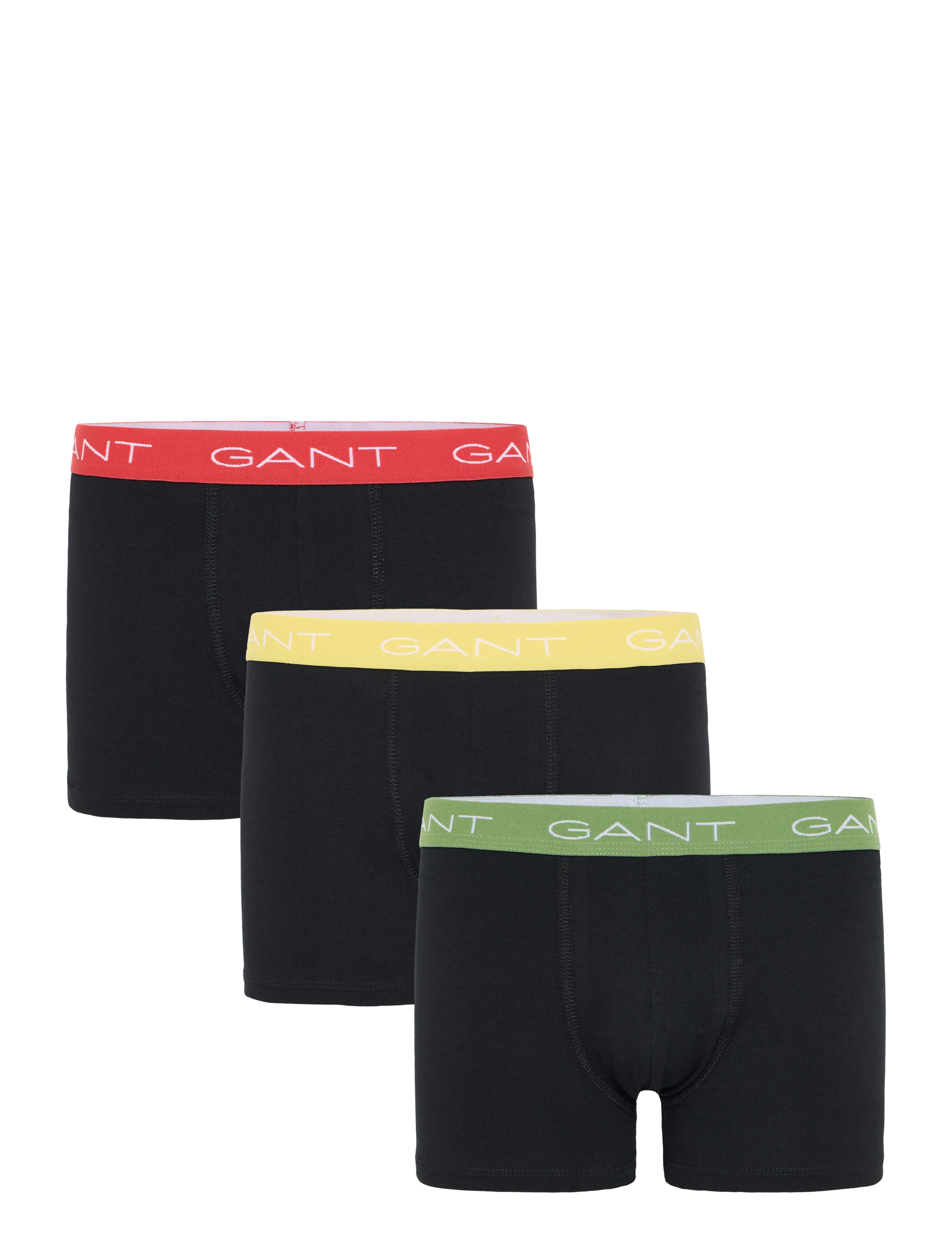 Gant Kids 3 Pack Contrast Waistband Boxer Briefs - Kläder - BLACK / black