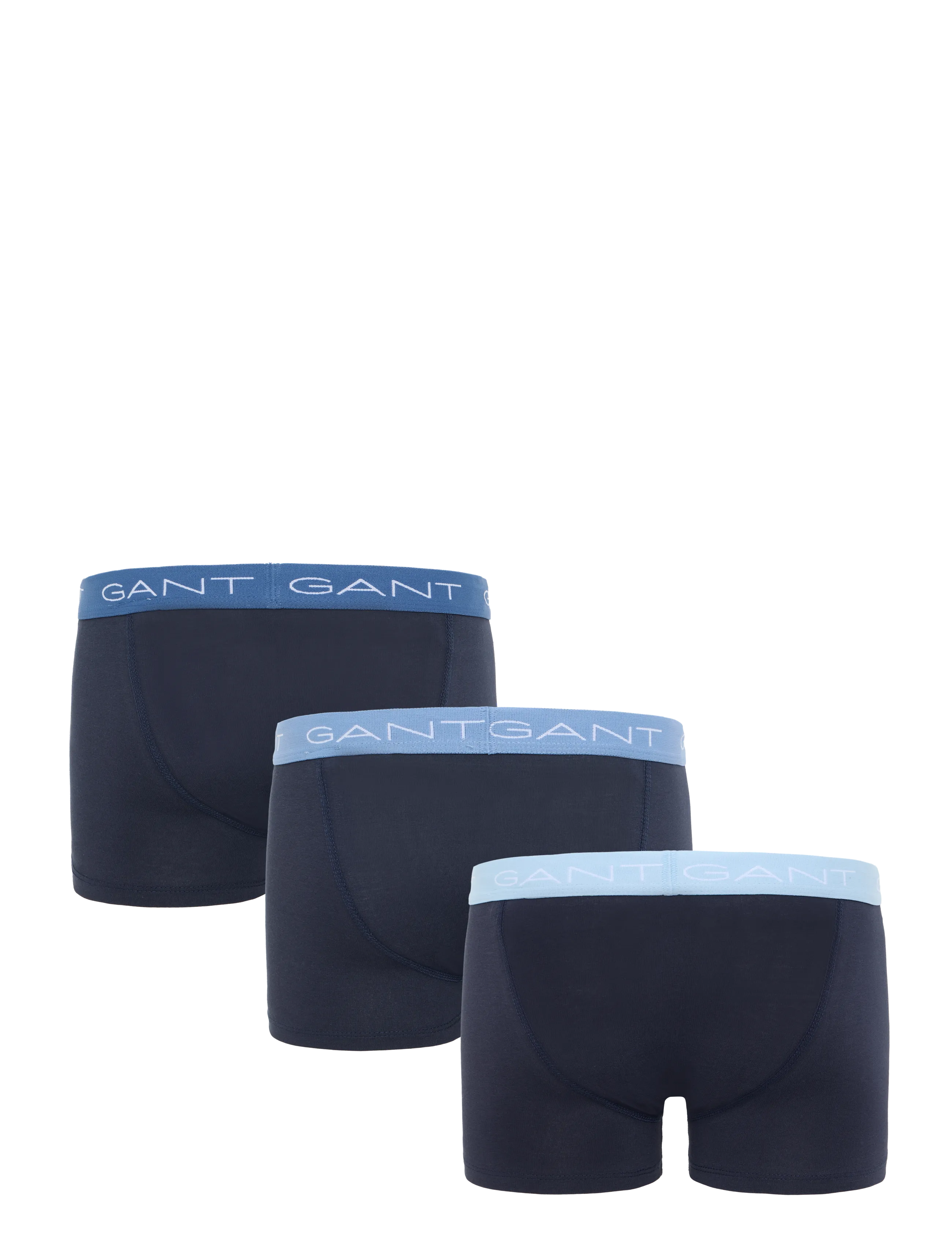 Gant Kids 3 Pack Contrast Waistband Boxer Briefs, Børn, 3-Pak Kontrast Linning Boxershorts, Navy, Str: 134