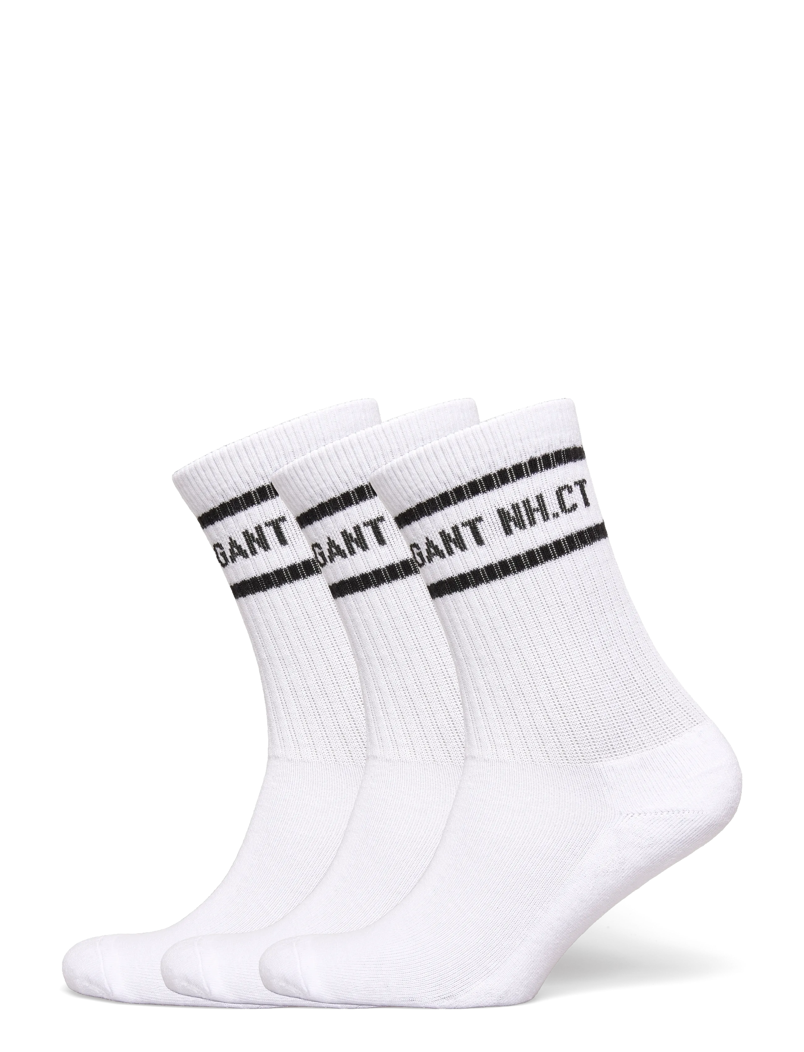 Gant Kids Stripe 3 Pack Sport Socks, One Size, Socken & Strumpfhosen, Weiß - Kinder