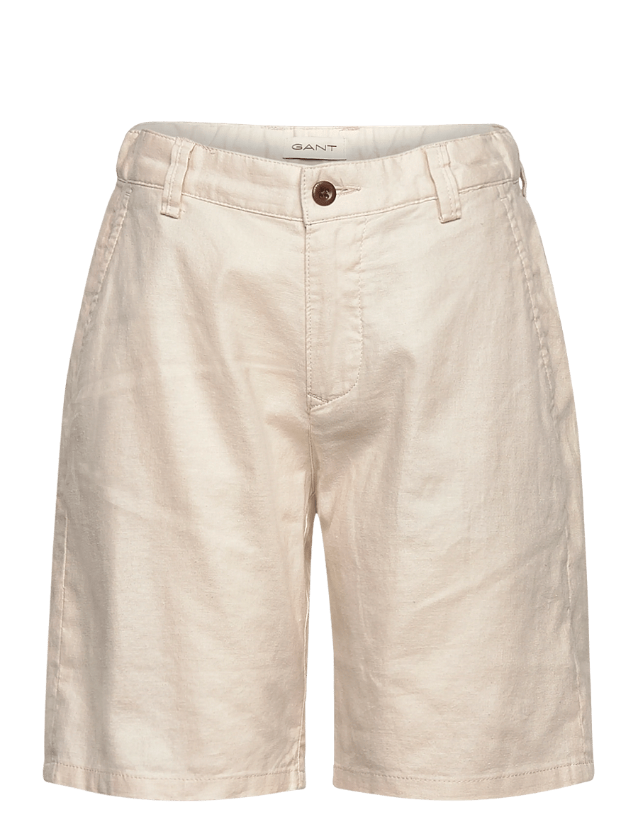 Gant Kids - Gant Shield Linen Blend Shorts - hversdagsstuttbuxur - creamed white - 0