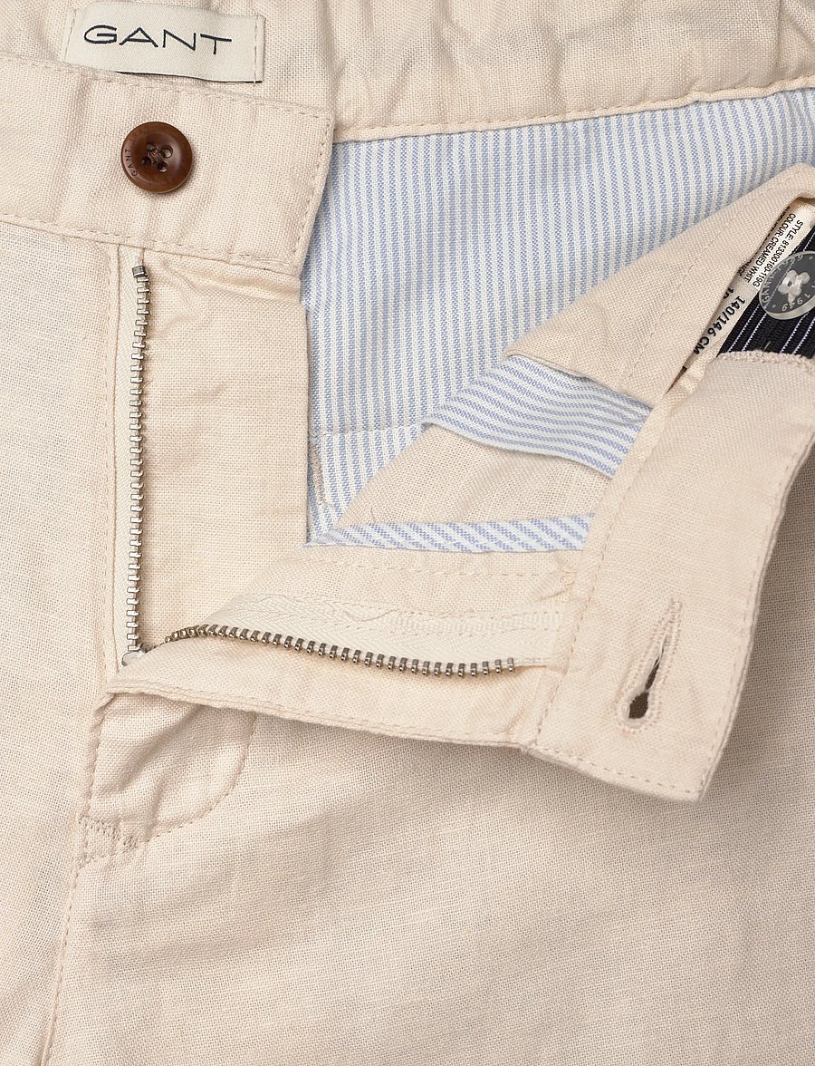 Gant Kids - Gant Shield Linen Blend Shorts - hversdagsstuttbuxur - creamed white - 3