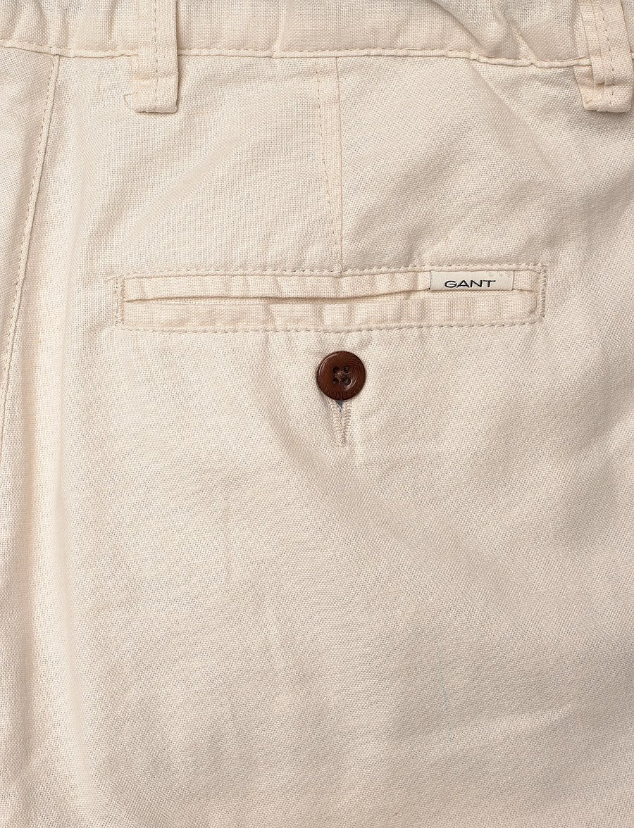 Gant Kids - Gant Shield Linen Blend Shorts - hversdagsstuttbuxur - creamed white - 4