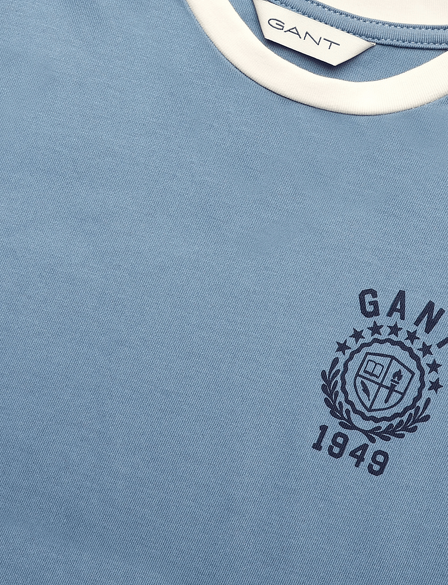 Gant Kids - Ringer T-Shirt - lühikeste varrukatega t-särgid - salty sea - 2