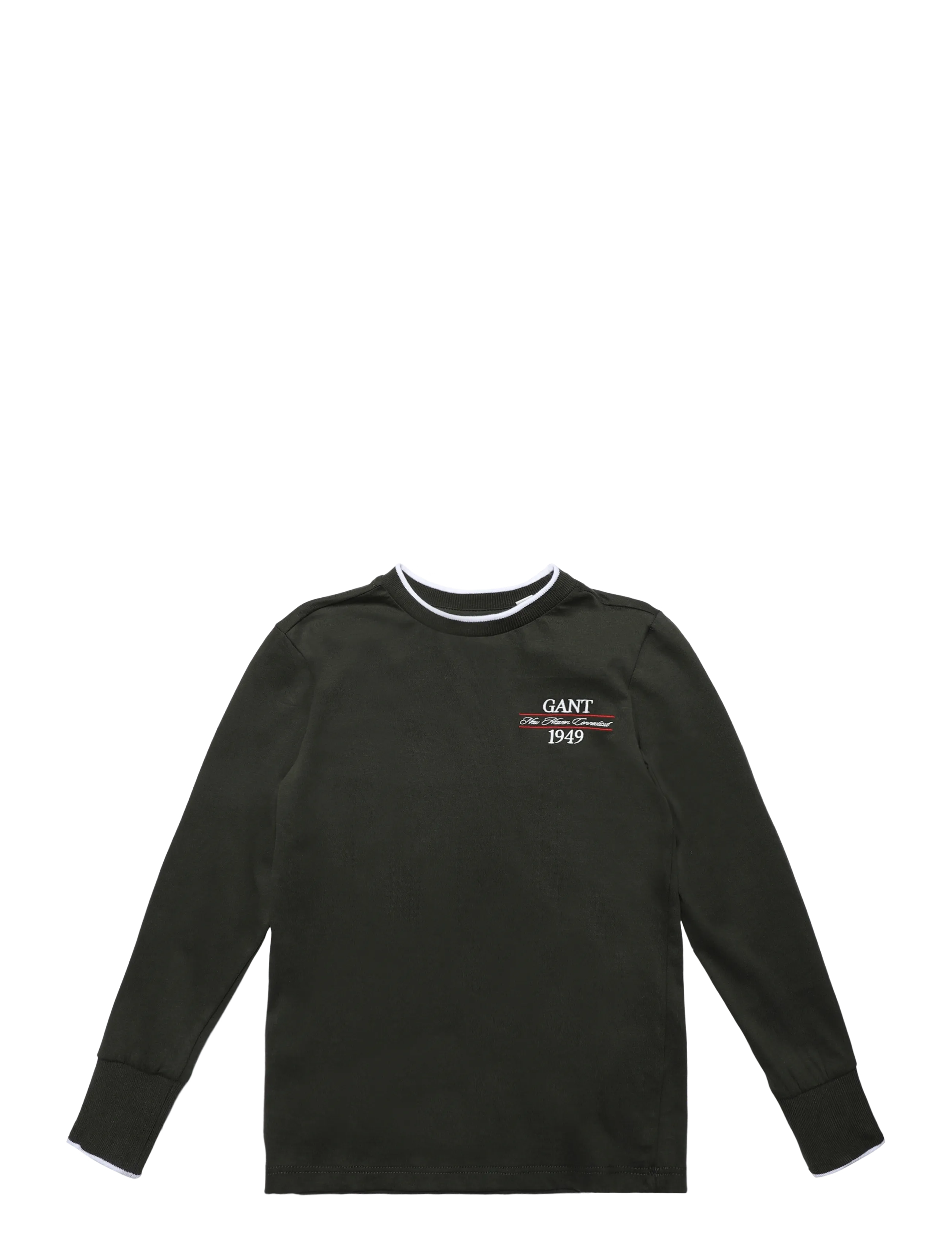 Gant Kids Crest LS T-Shirt - Kleidung - DARK MOSS GREEN / khaki/green