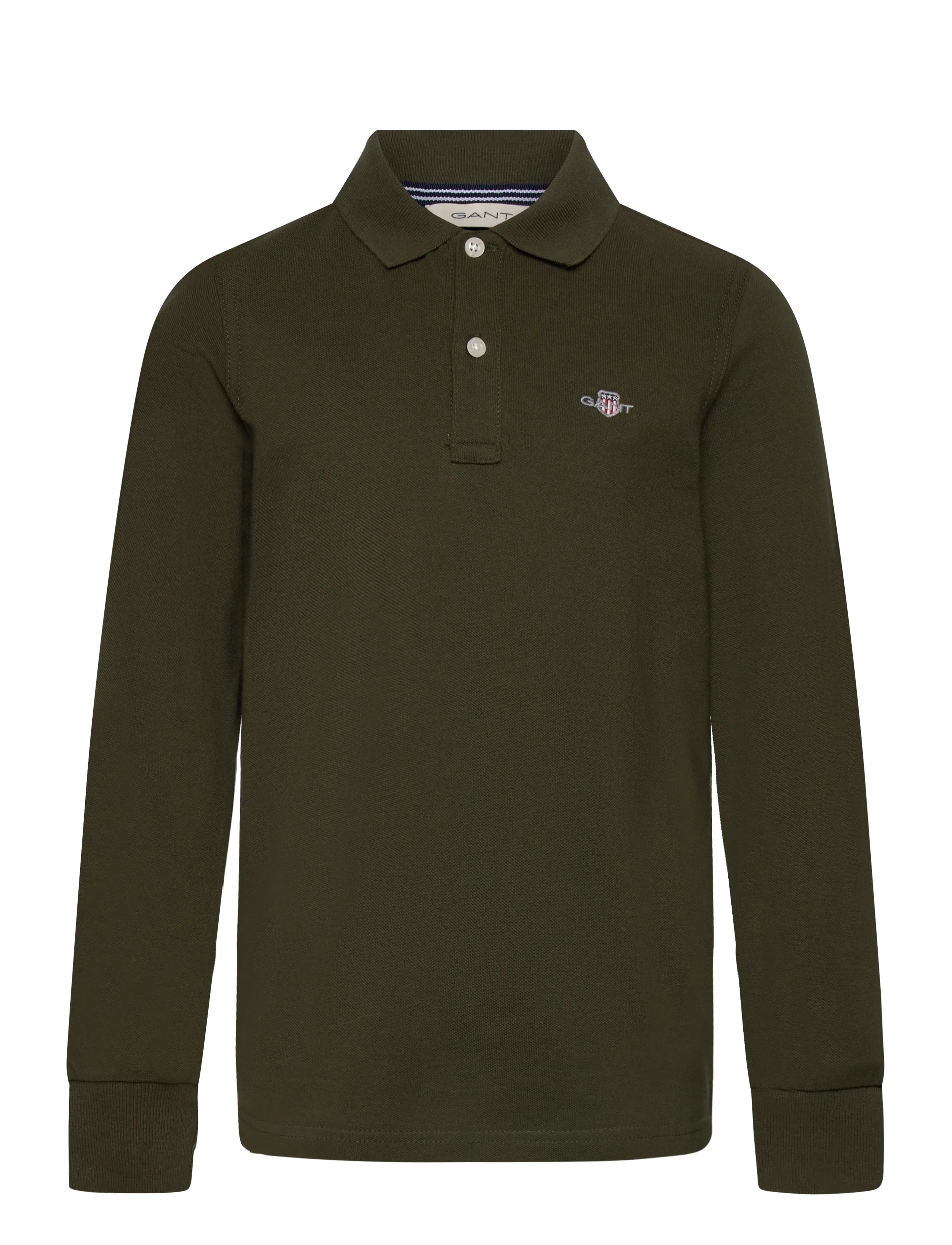 Gant Kids Shield LS Pique Polo Shirt - Overdele - DARK MOSS GREEN / green