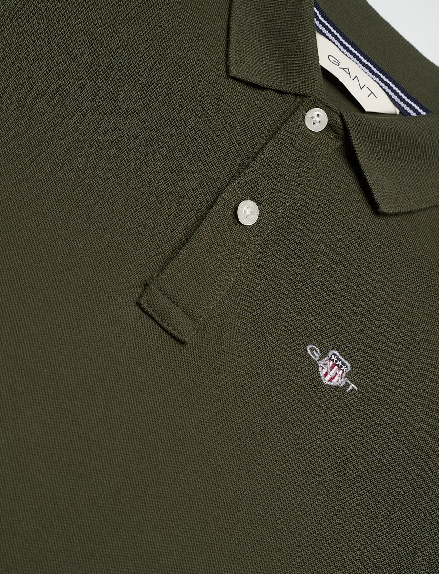 Gant Kids - Shield LS Pique Polo Shirt - långärmade pikéer - dark moss green - 2
