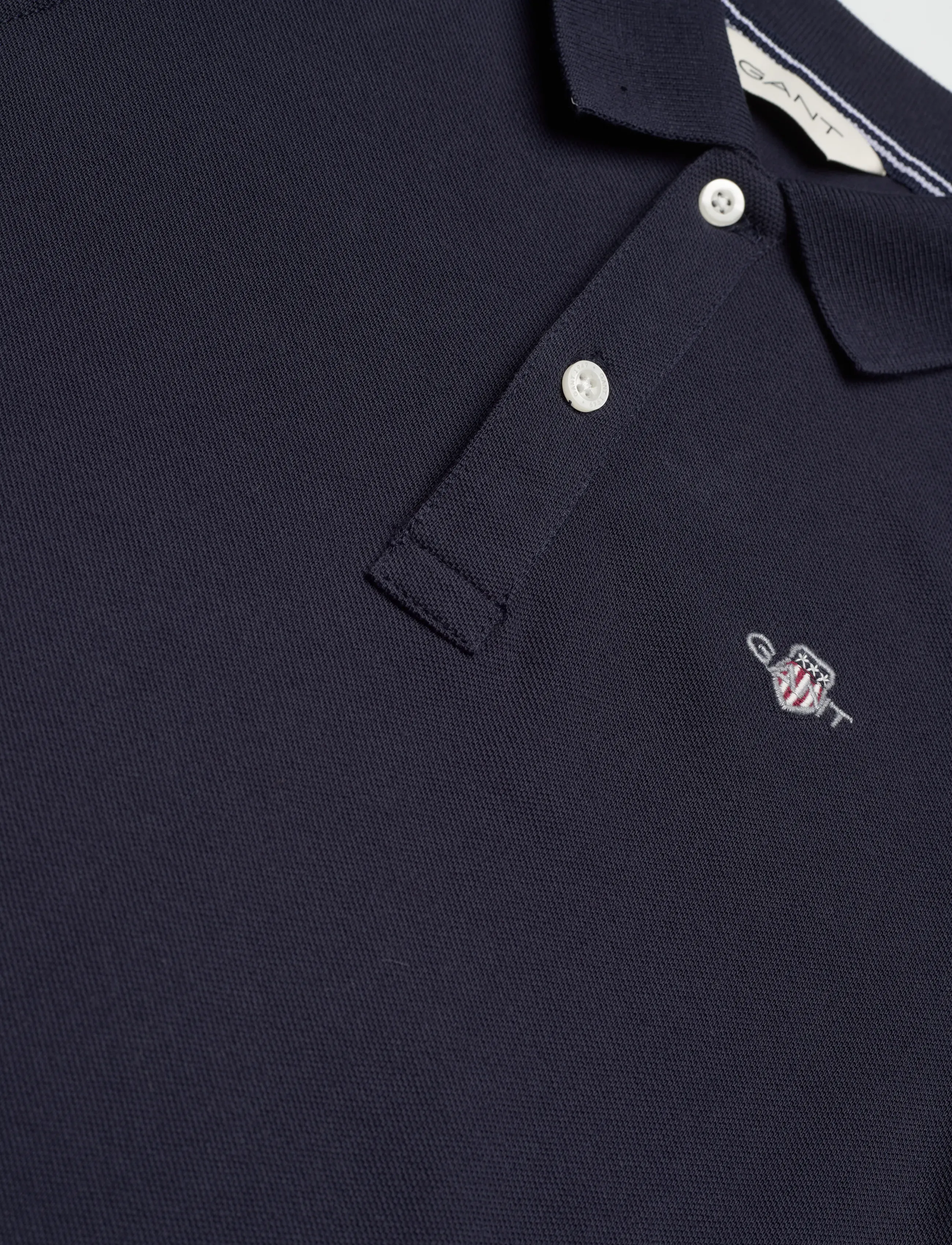 Gant Kids - Shield LS Pique Polo Shirt - långärmade pikéer - evening blue - 2