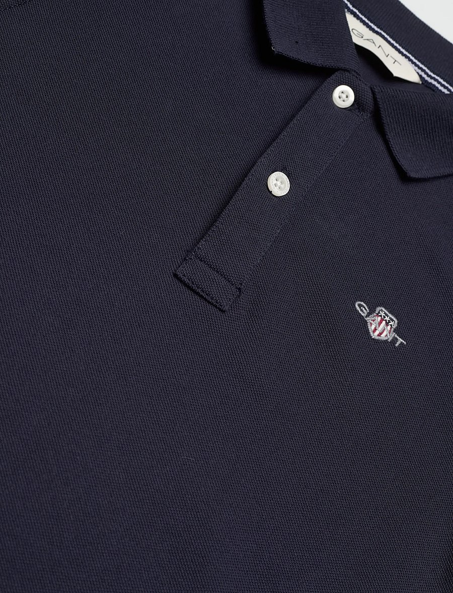 Gant Kids - Shield LS Pique Polo Shirt - långärmade pikéer - evening blue - 2