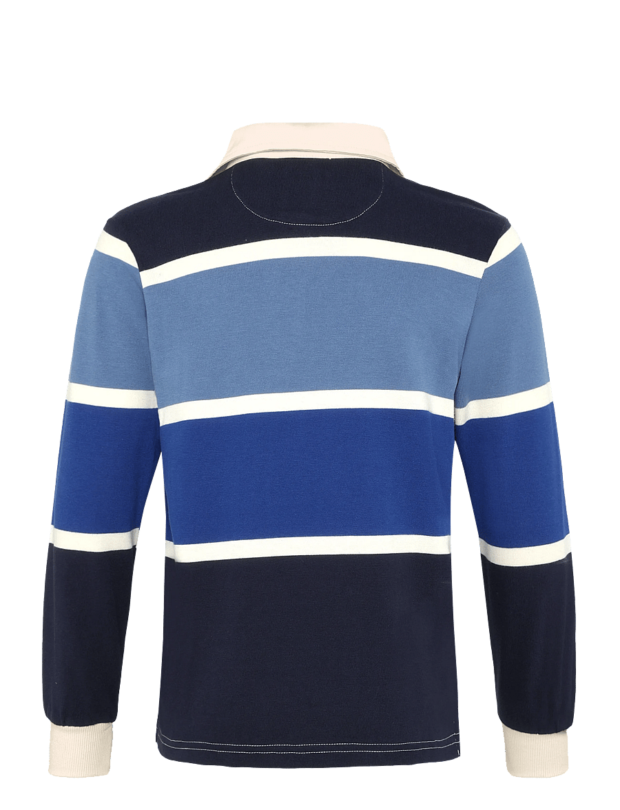 Gant Kids - Striped Script Graphic Rugger - langärmelig poloshirt - evening blue - 1