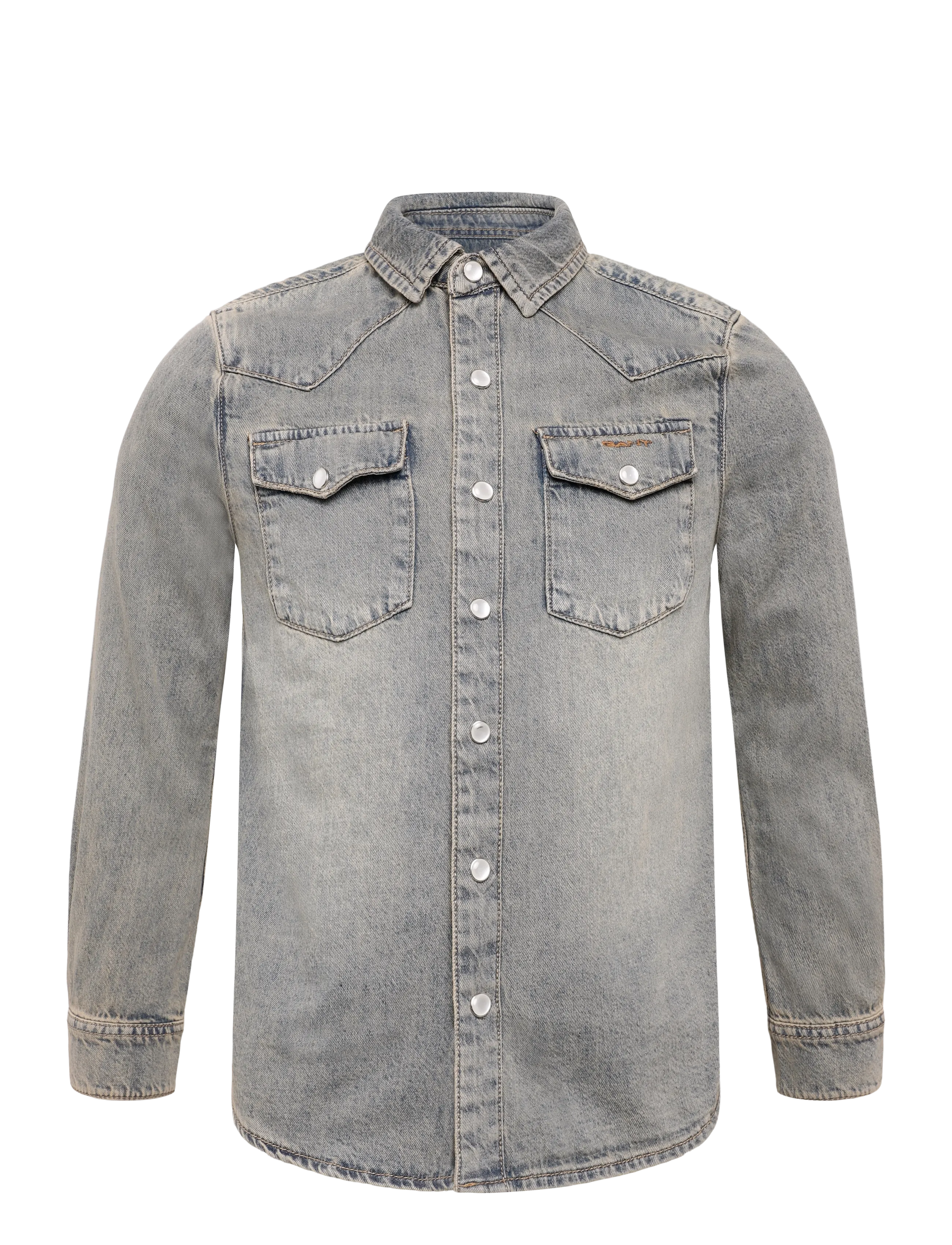 Gant Kids Vintage Look Overshirt - Kleidung - GREY TINT WASH / grey