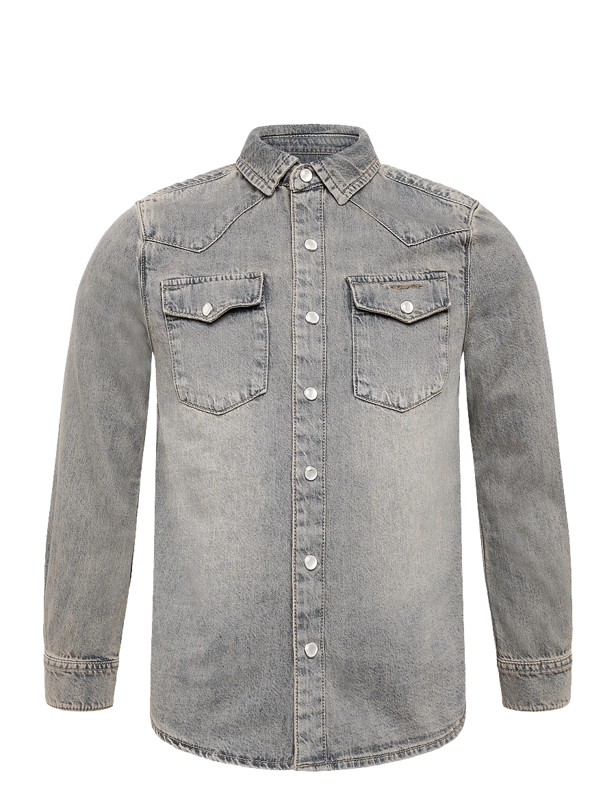 Gant Kids - Vintage Look Overshirt - langærmede skjorter - grey tint wash - 0