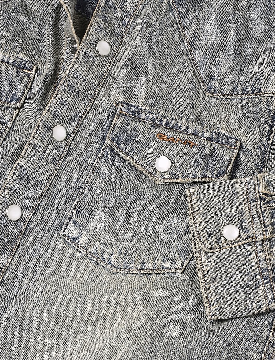 Gant Kids - Vintage Look Overshirt - langærmede skjorter - grey tint wash - 3