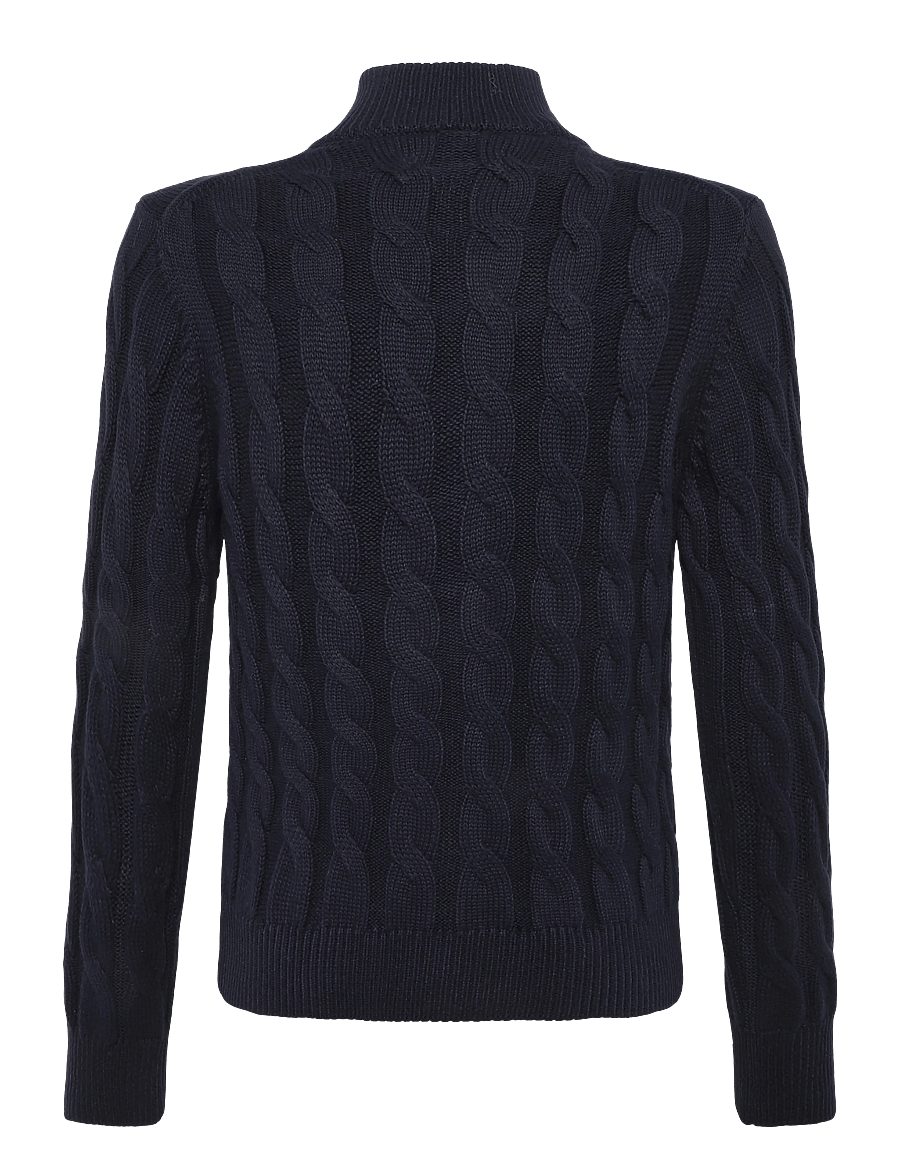 Gant Kids - Shield Cotton Cable Zip Sweater - hnepptar peysur - evening blue - 1