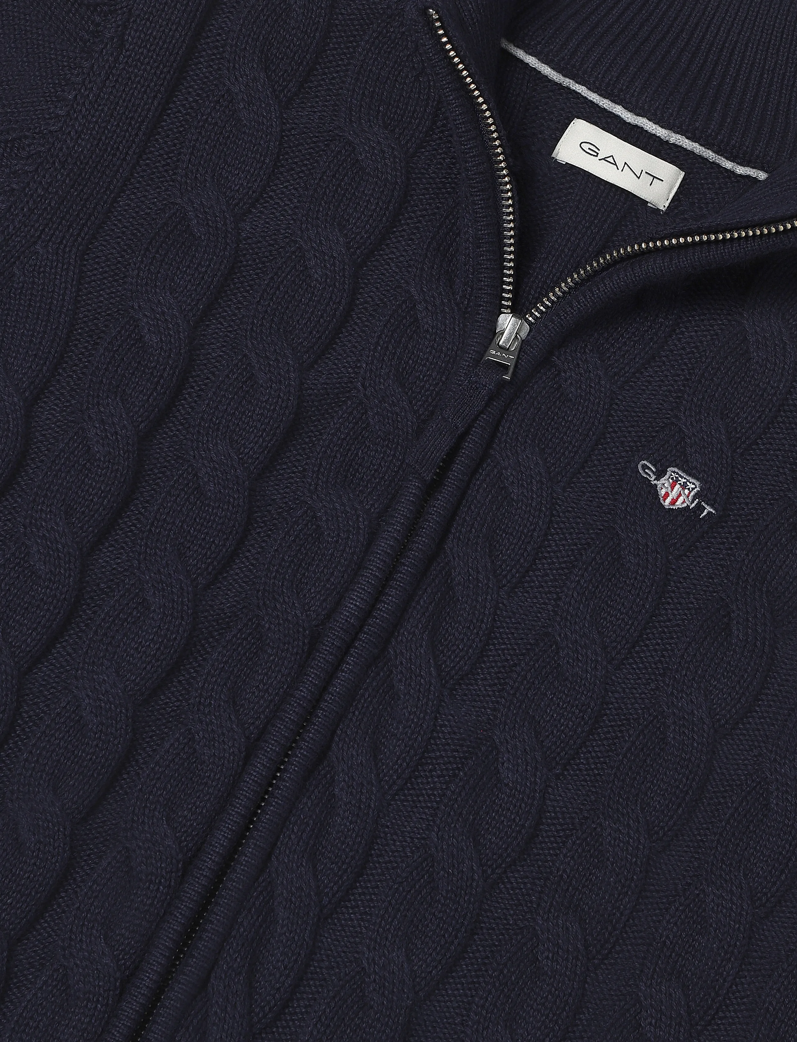 Gant Kids - Shield Cotton Cable Zip Sweater - evening blue - 2