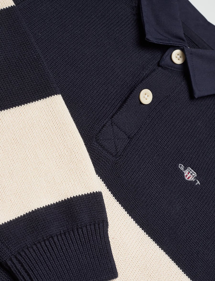 Gant Kids - Gant Knitted Rugby - långärmade pikéer - evening blue - 2