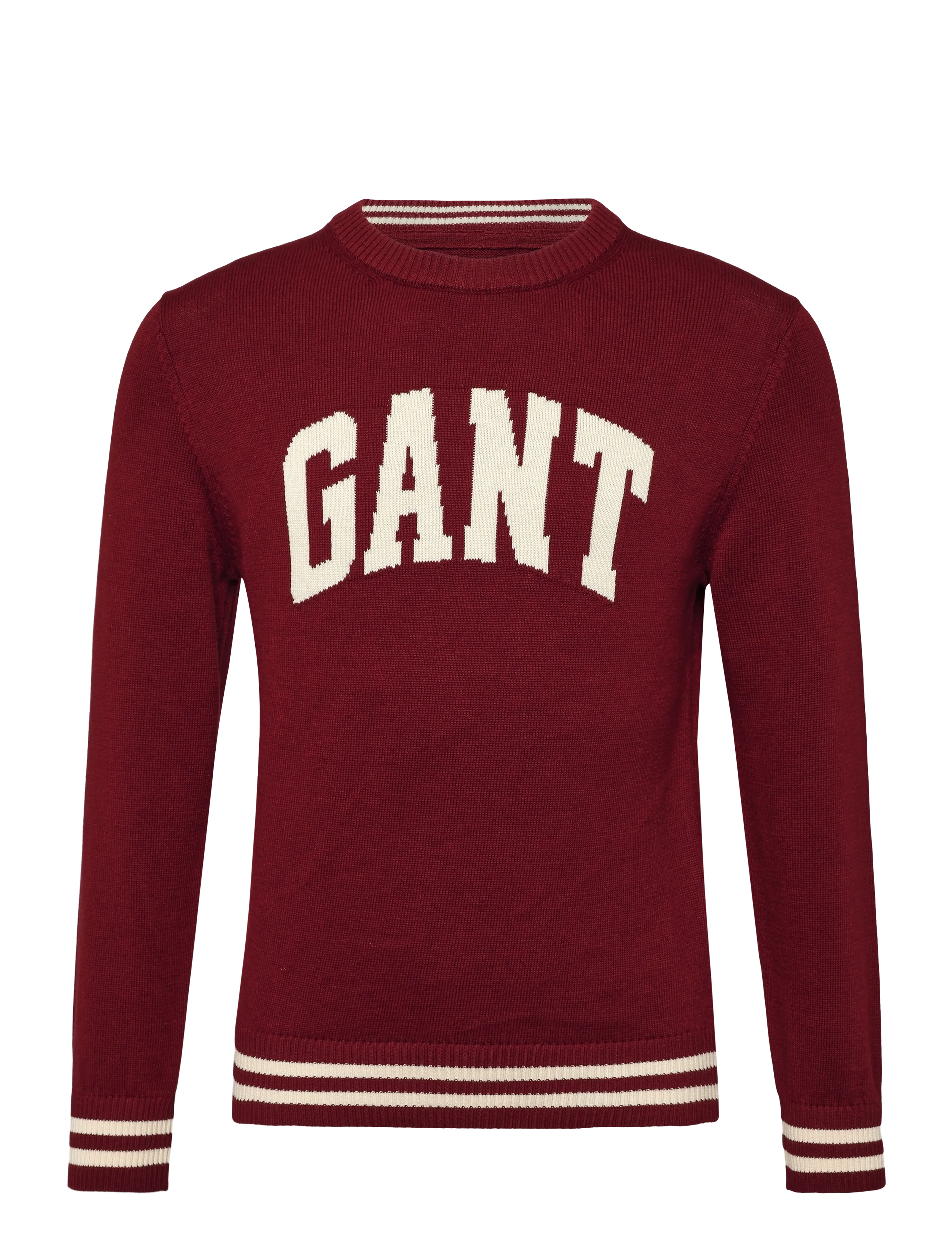 Gant Kids Intarsia Crew Neck Sweater - Teens 140-176 - PLUMPED RED / burgundy
