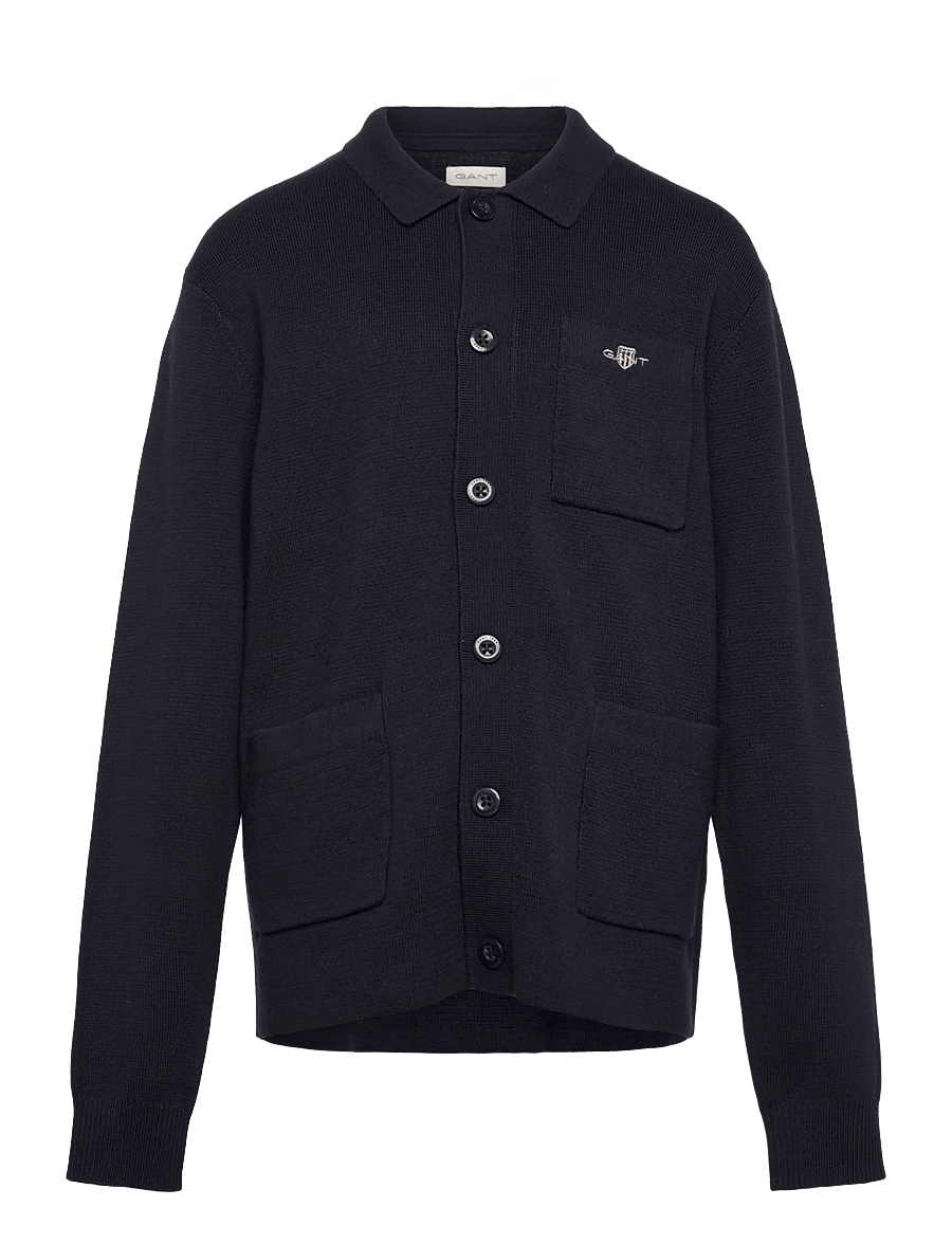 Gant Kids - Knitted Shirt - langärmlige hemden - evening blue - 0