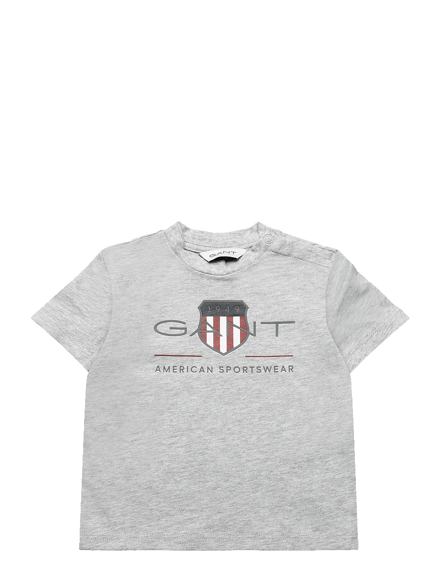 Gant Kids - Archive Shield SS T-Shirt - lühikeste varrukatega t-särgid - grey melange - 0