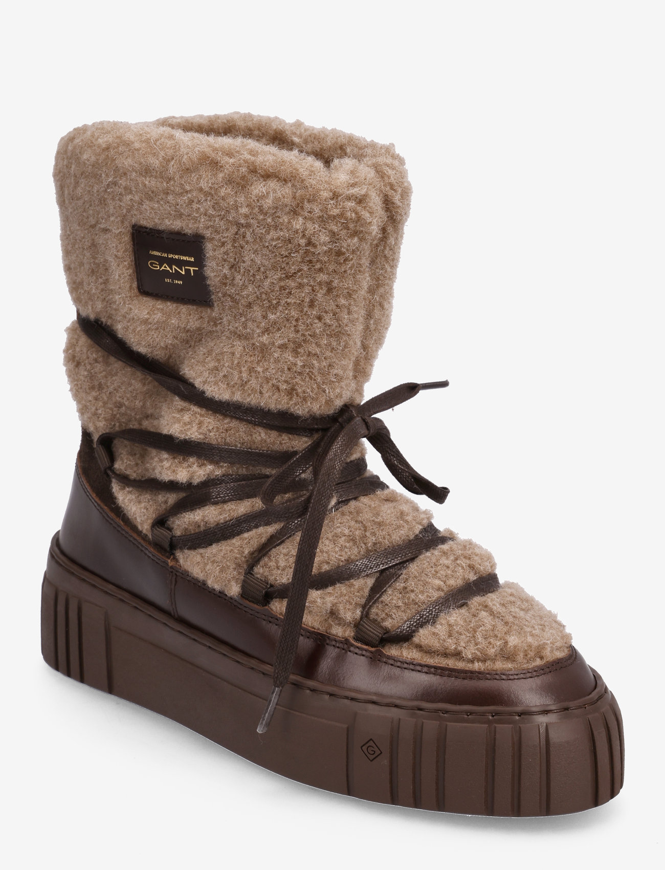GANT - Snowmont Mid Boot - laced boots - taupe/dark brown - 0