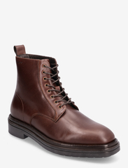 GANT - Boggar Mid Boot - kängor med snörning - dark brown - 0