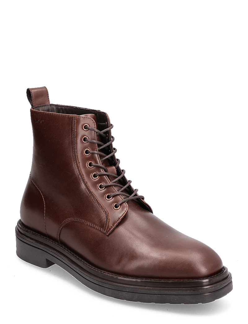 GANT - Boggar Mid Boot - støvler med snøre - dark brown - 0
