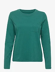 GAP - 100% Organic Cotton Vintage Long Sleeve Pocket T-Shirt - june bug 19-5414 tcx - 0