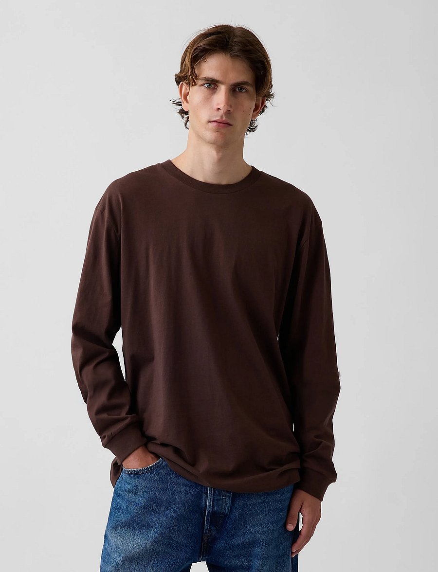 GAP - Organic Cotton T-Shirt from the GAP collection - langärmelige t-shirts - dark brown 1 - 4