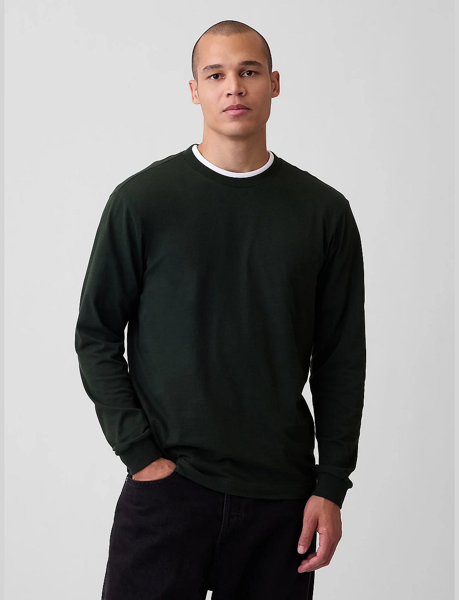 GAP - Organic Cotton T-Shirt from the GAP collection - långärmade t-shirts - green gitane - 0