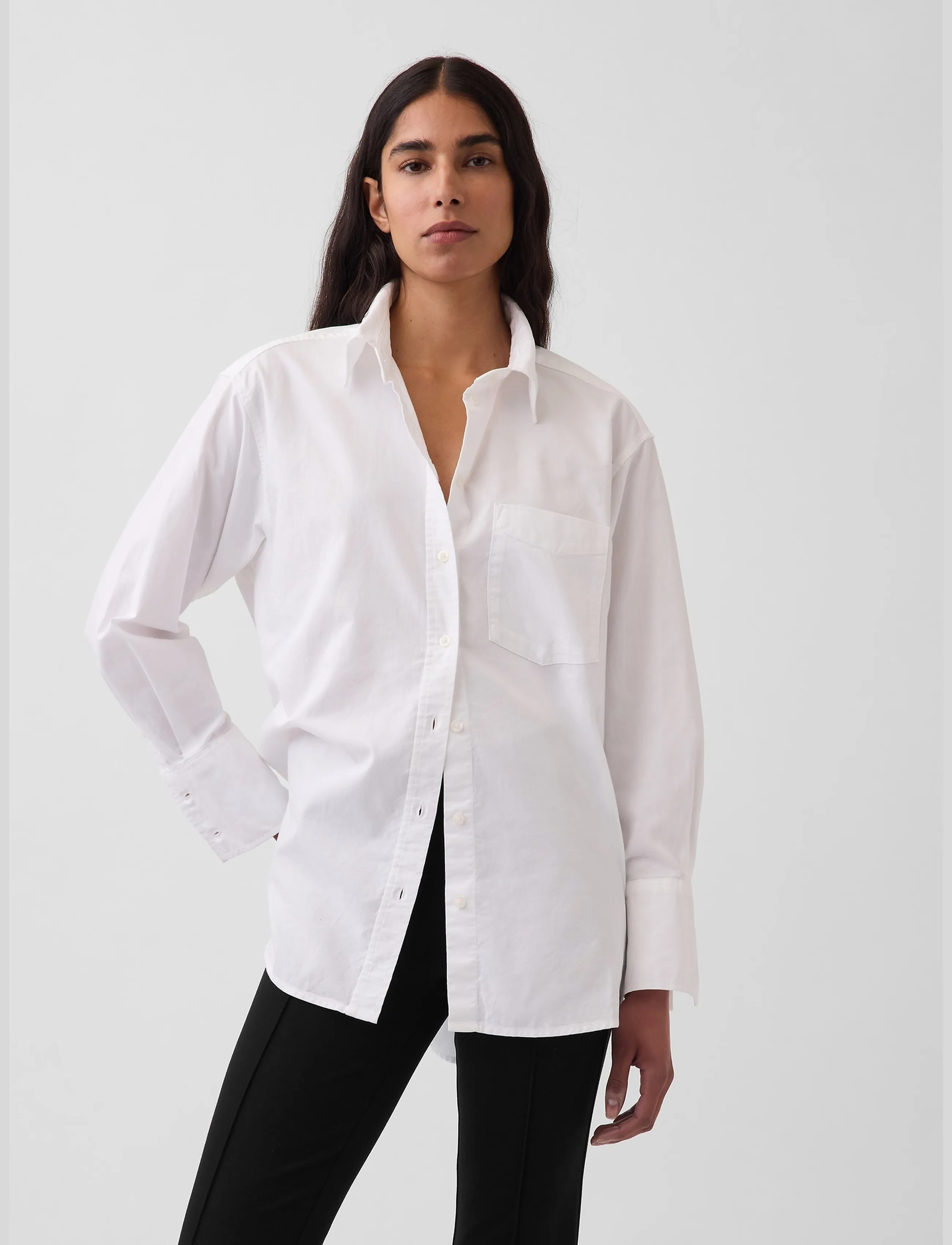 GAP - Organic Cotton Oxford Big Shirt - optic white 1 - 3