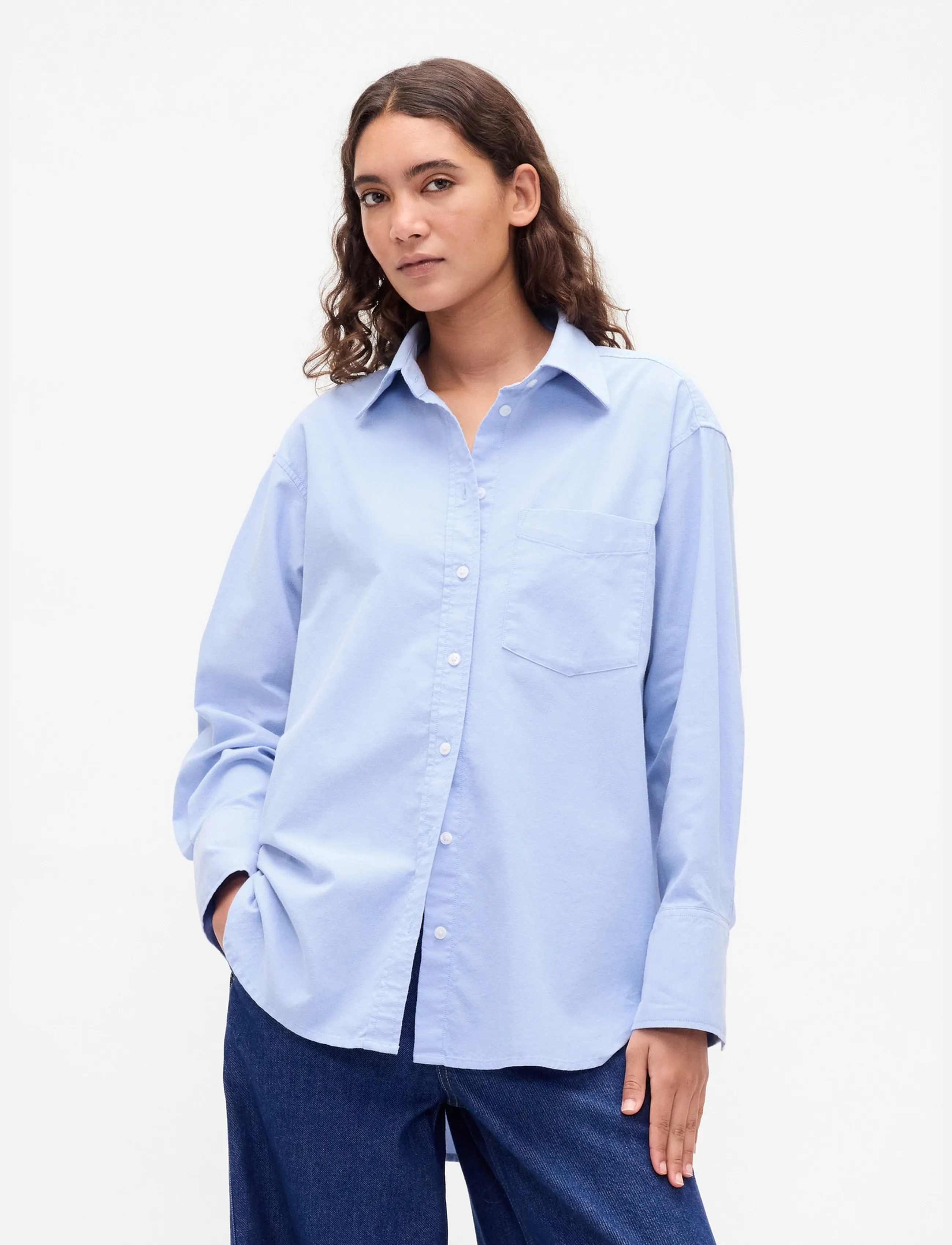GAP Organic Cotton Oxford Big Shirt - Hemden - SHIRTING BLUE / blue