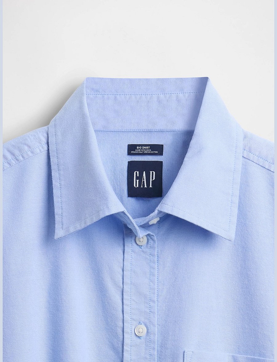 GAP - Organic Cotton Oxford Big Shirt - langärmlige hemden - shirting blue - 5