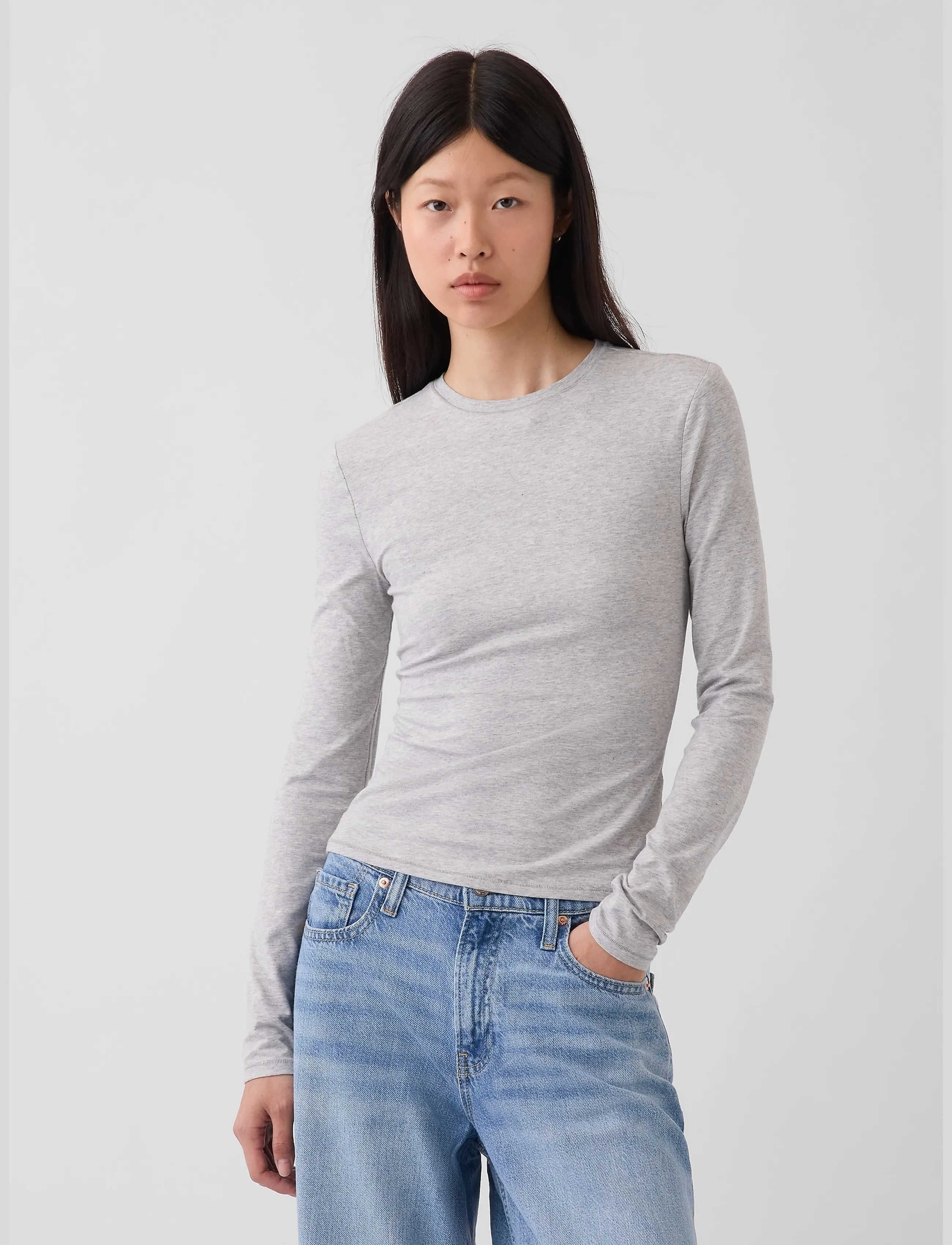 GAP CloseKnit Jersey T-Shirt from the GAP collection - T-Shirts & Tops - BC15 LT GREY HEATHER / grey