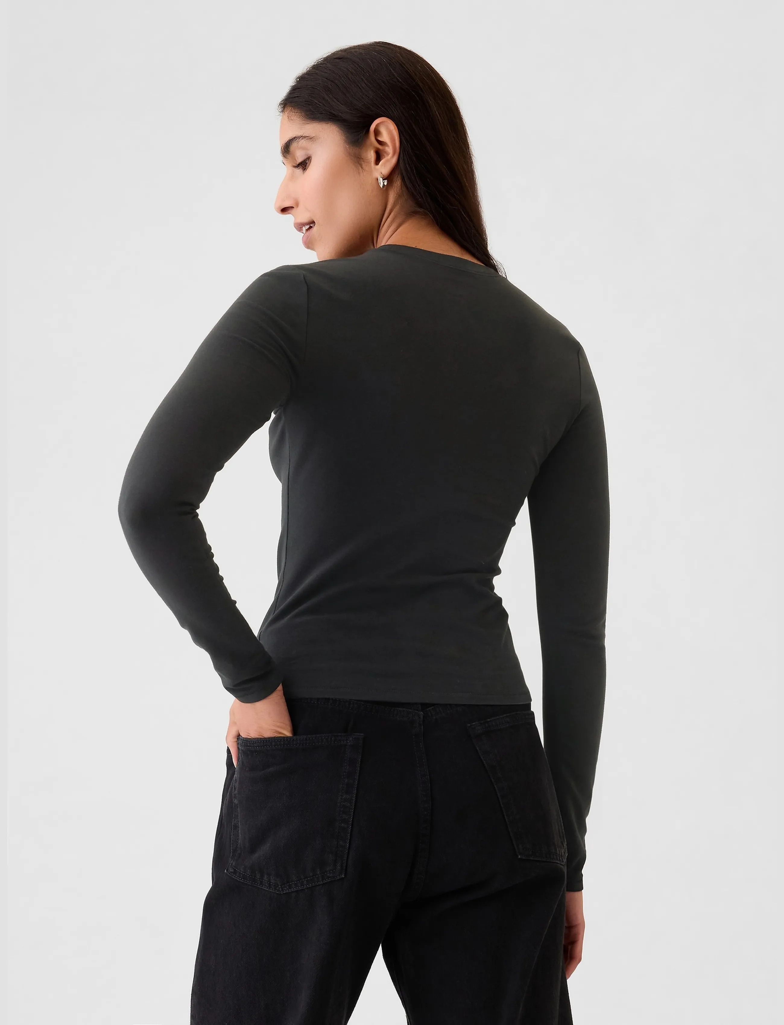 GAP - CloseKnit Jersey T-Shirt from the GAP collection - long-sleeved tops - black - 2