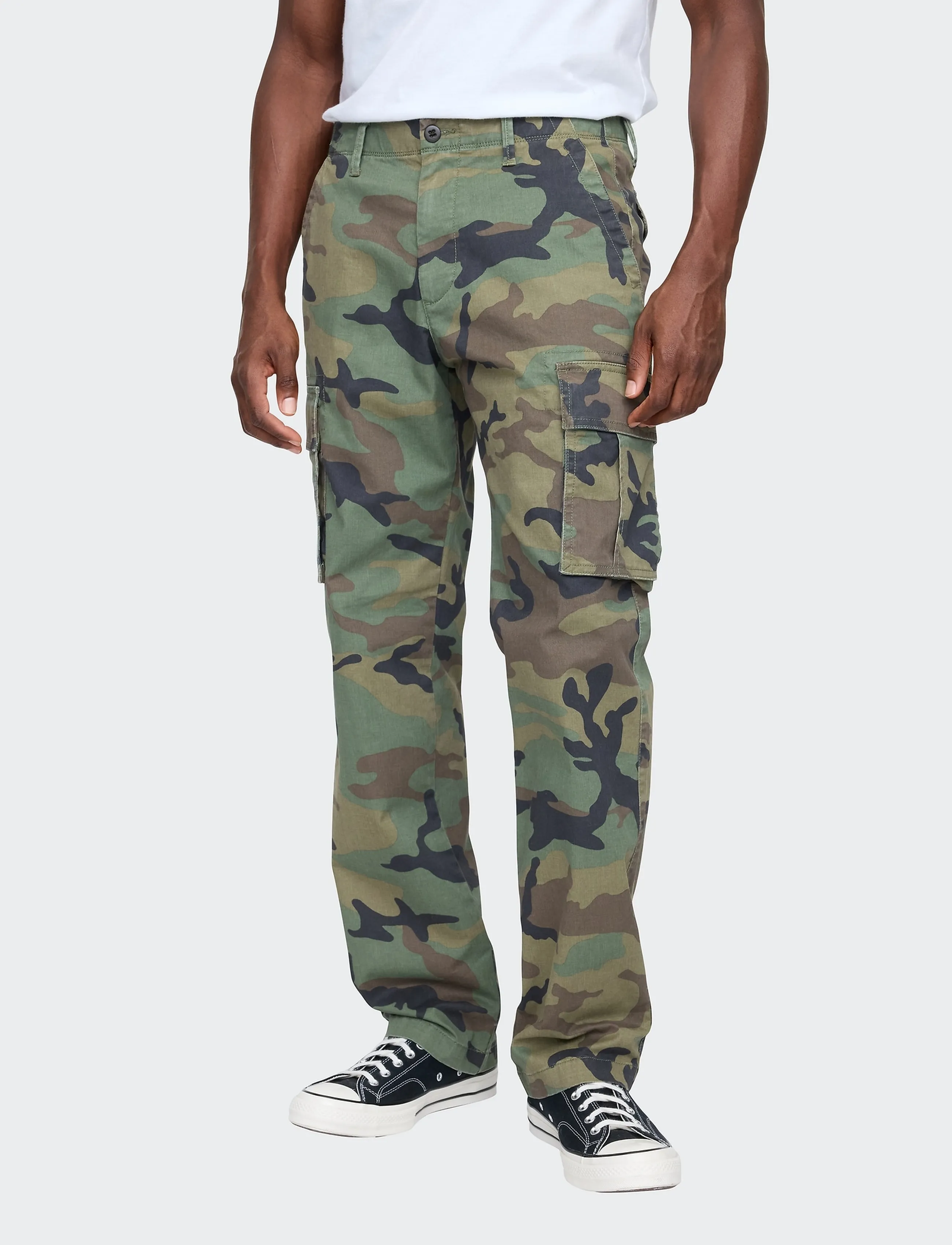 GAP - Essential Straight Cargo Pants from the GAP collection - cargohosen - green camo - 3