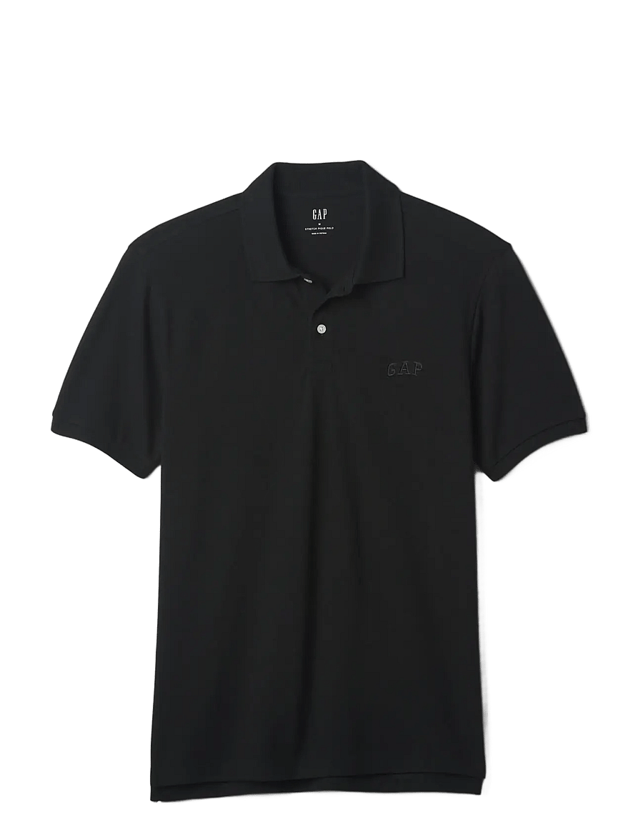 GAP - Gap Logo Pique Polo Shirt - kortärmade pikéer - black 013 - 1