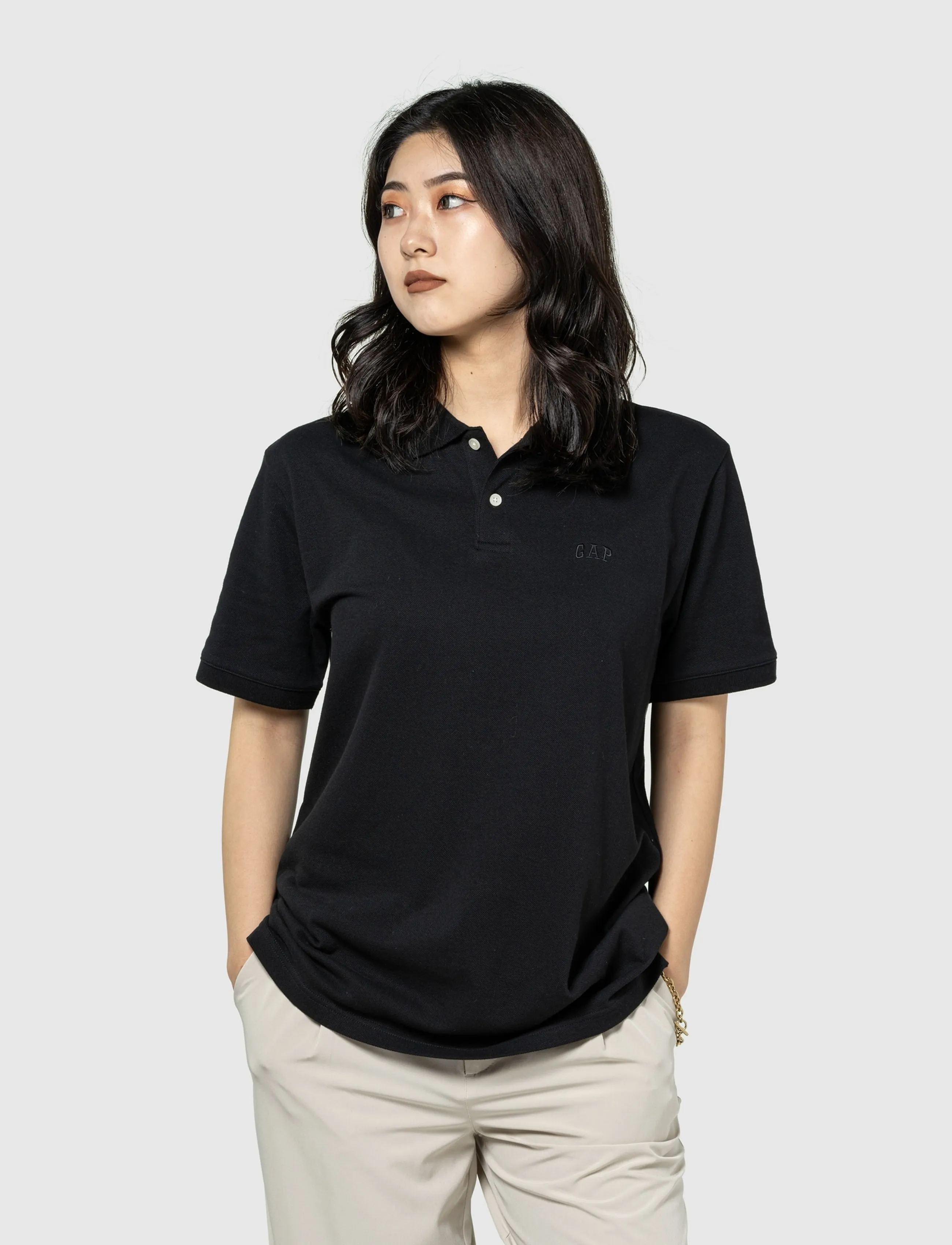 GAP - Gap Logo Pique Polo Shirt - kortärmade pikéer - black 013 - 3