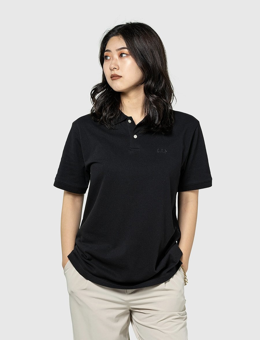 GAP - Gap Logo Pique Polo Shirt - kortärmade pikéer - black 013 - 3