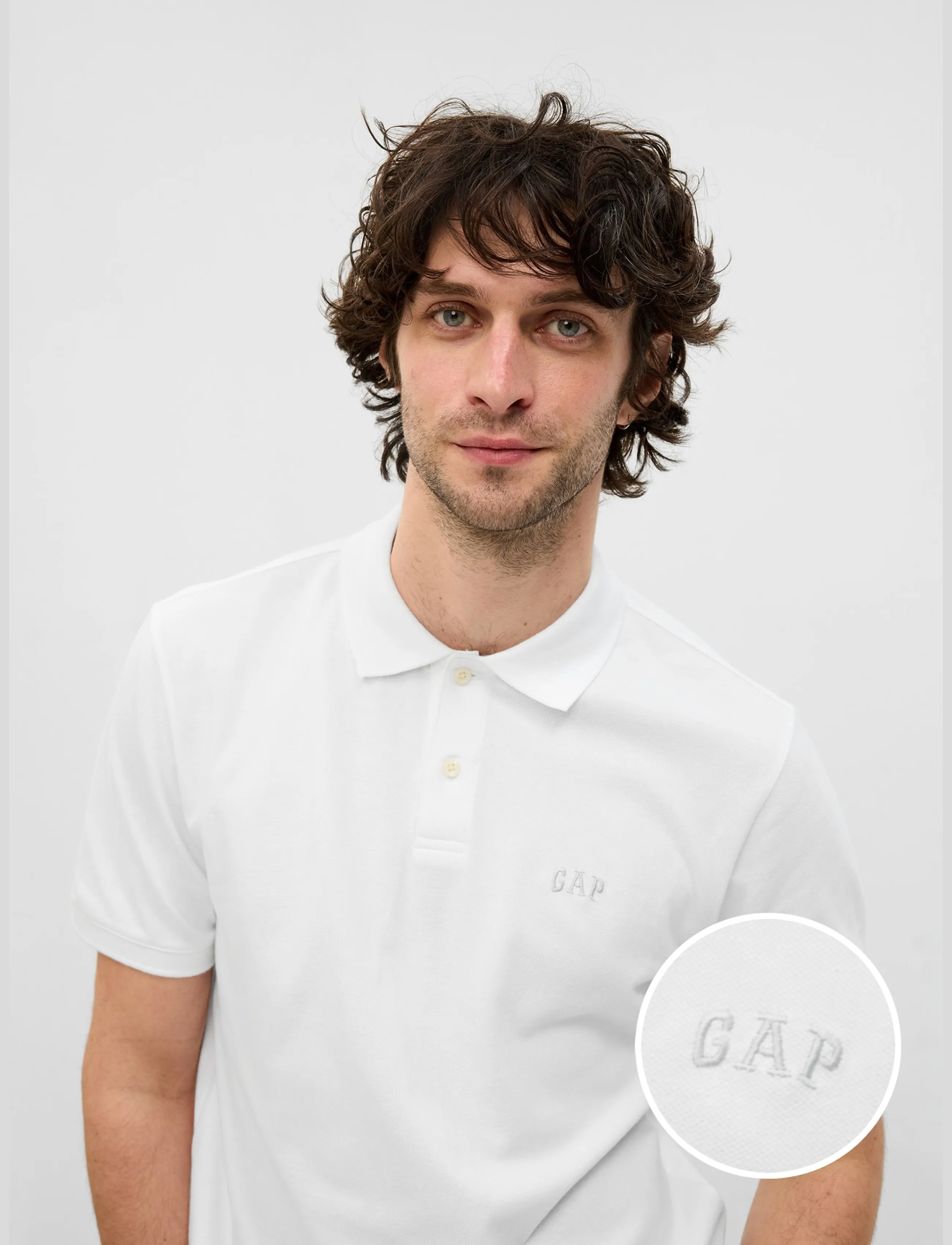 GAP Gap Logo Pique Polo Shirt - Poloshirts - OPTIC WHITE / white